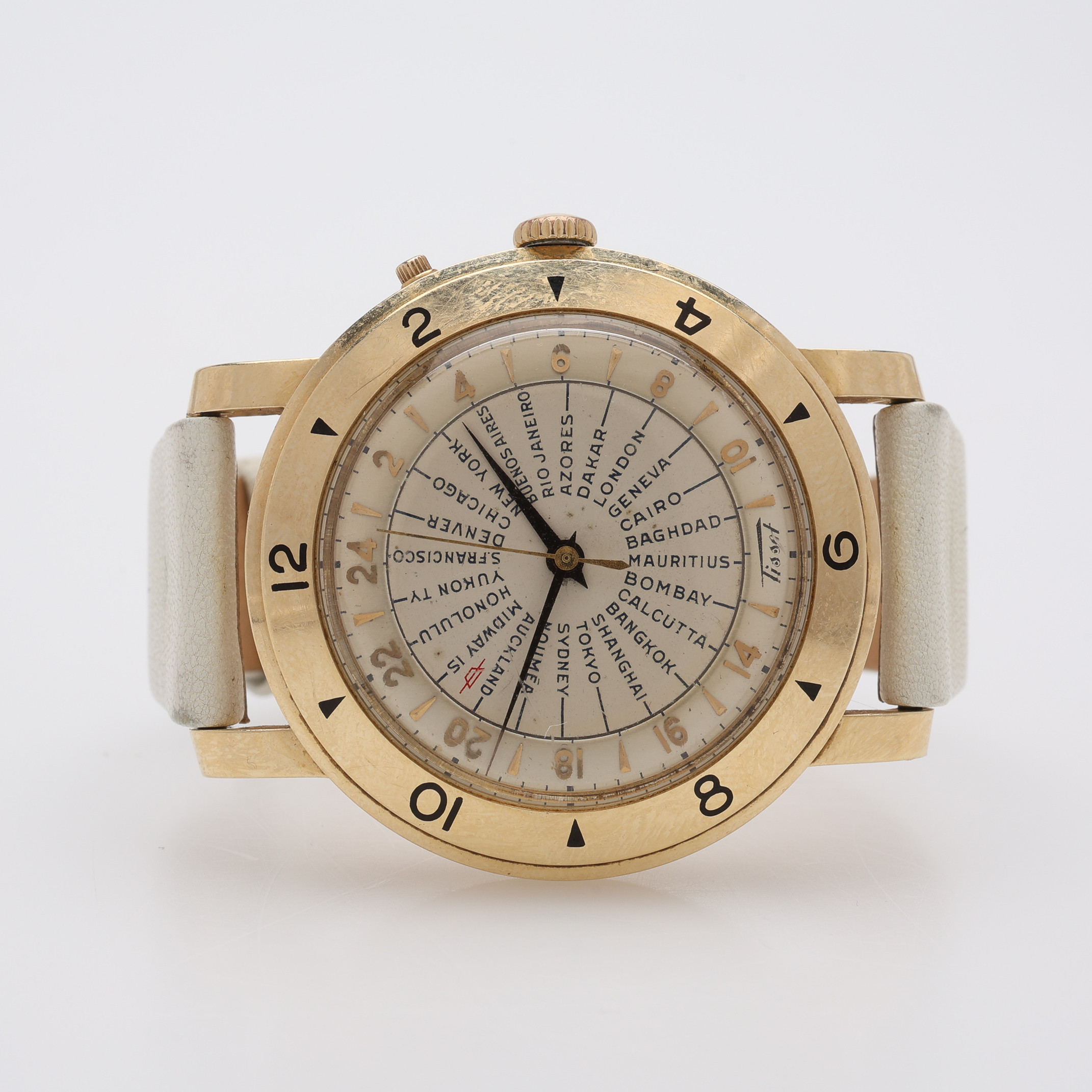ARMBANDSUR, 14K GULD, TISSOT, NAVIGATOR WORLDTIME, 1950-TAL.
