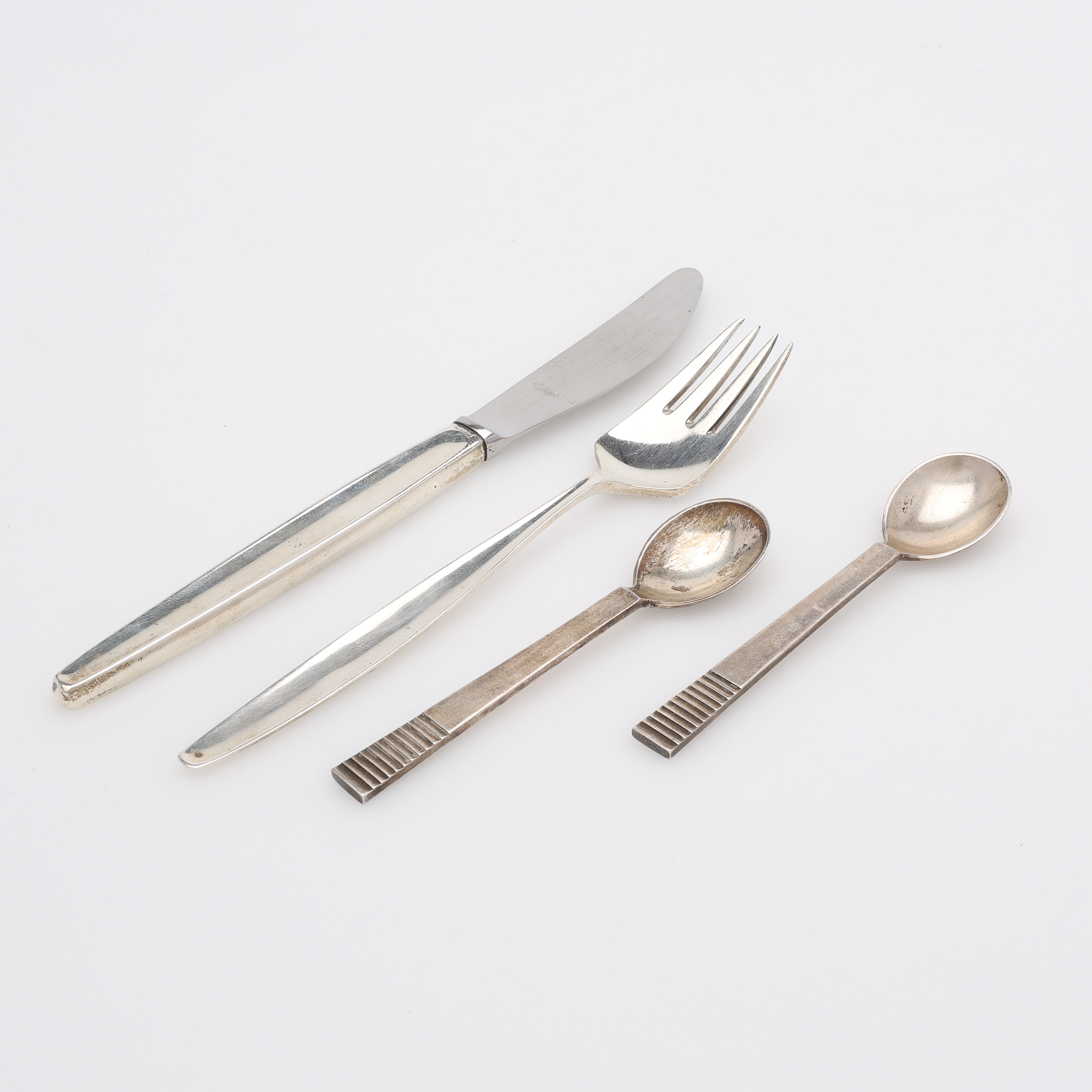 BESTICK, 4 DELAR, STERLINGSILVER, GEORG JENSEN, DANMARK, TOTALT Ca. 94,2 g.