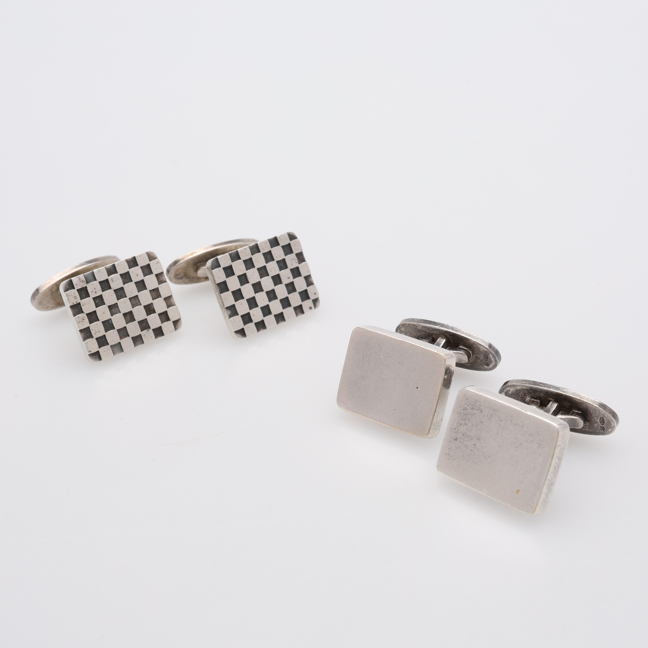 MANSCHETTKNAPPAR, 2 PAR, STERLINGSILVER, GEORG JENSEN, DANMARK, TOTALT Ca. 33,6 g.