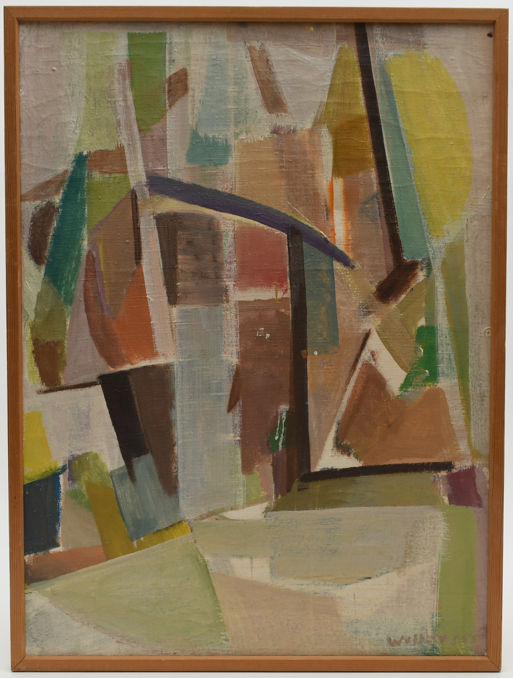 WILLARD LIND. Abstrakt motiv. Olja på duk.
