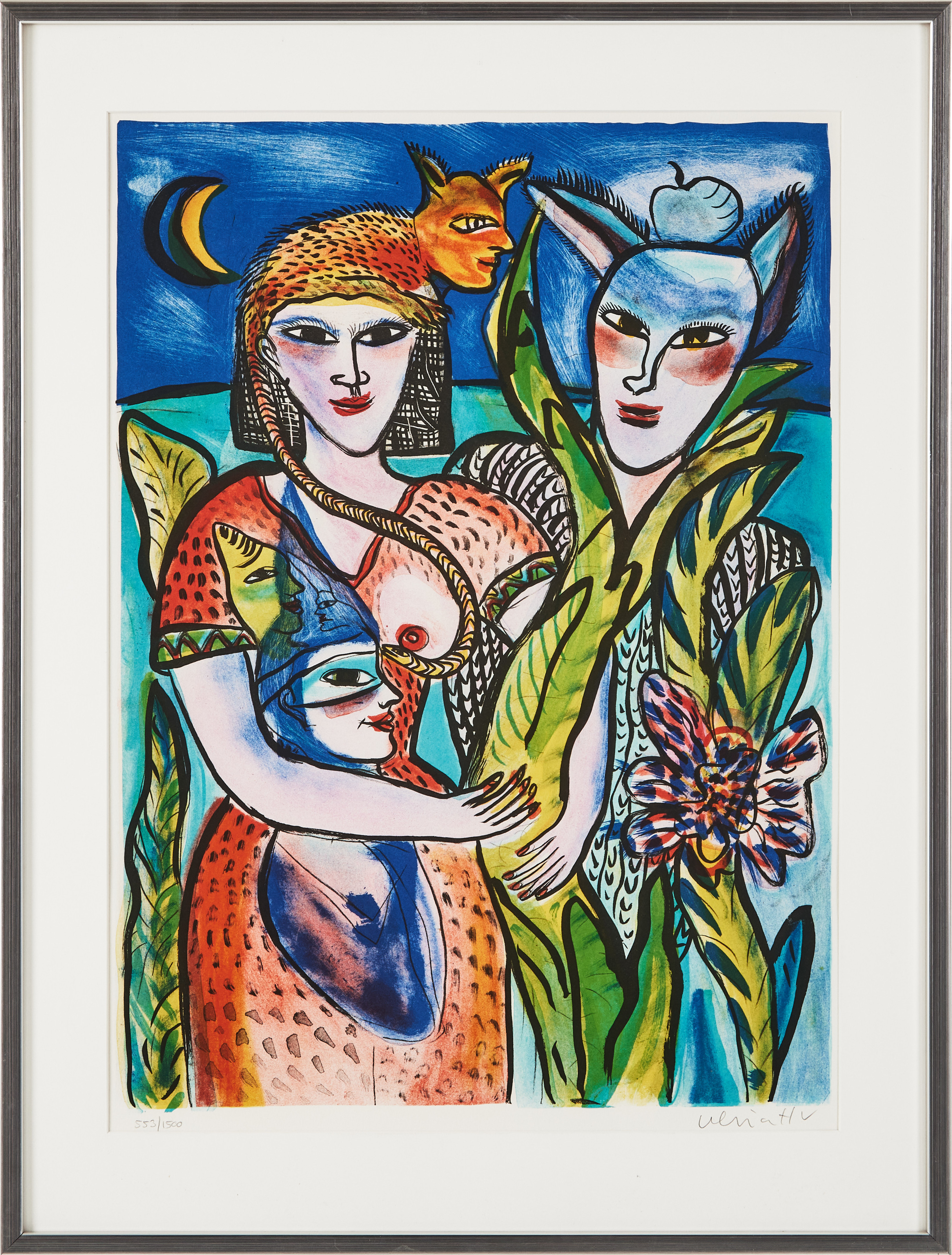 ULRICA HYDMAN-VALLIEN. Figurkomposition, färglitografi, signerad, numrerad.