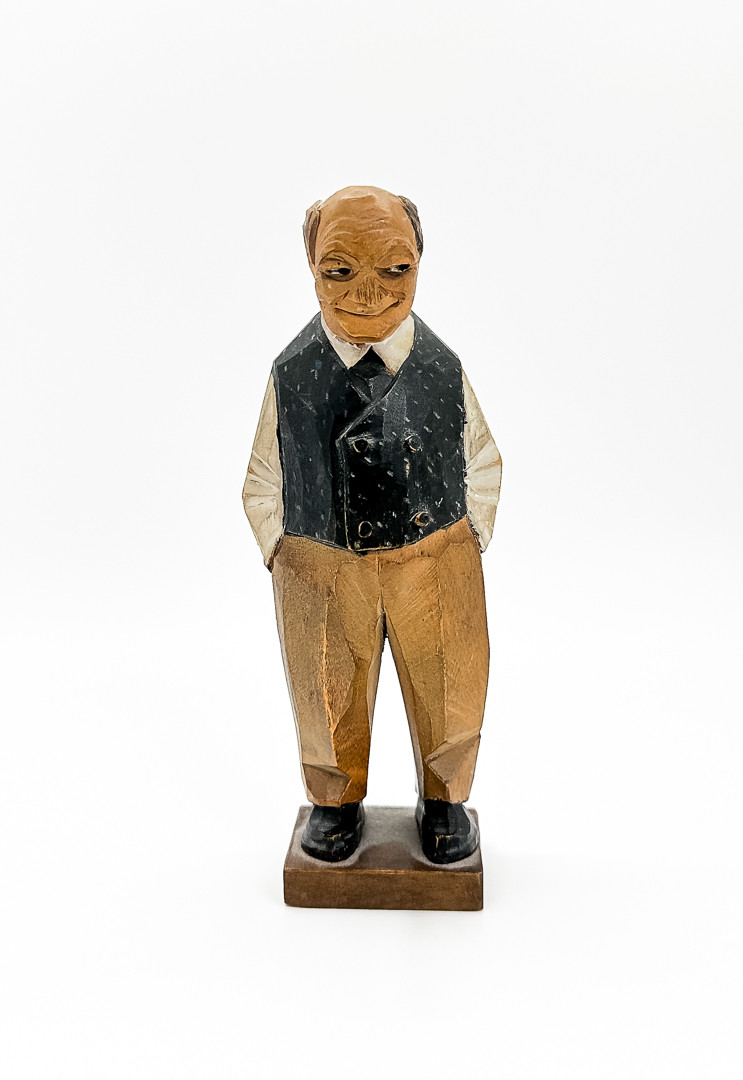 CARL-JOHAN TRYGG. TRÄFIGUR, Bemålat trä, Signerad samt daterad 1940.