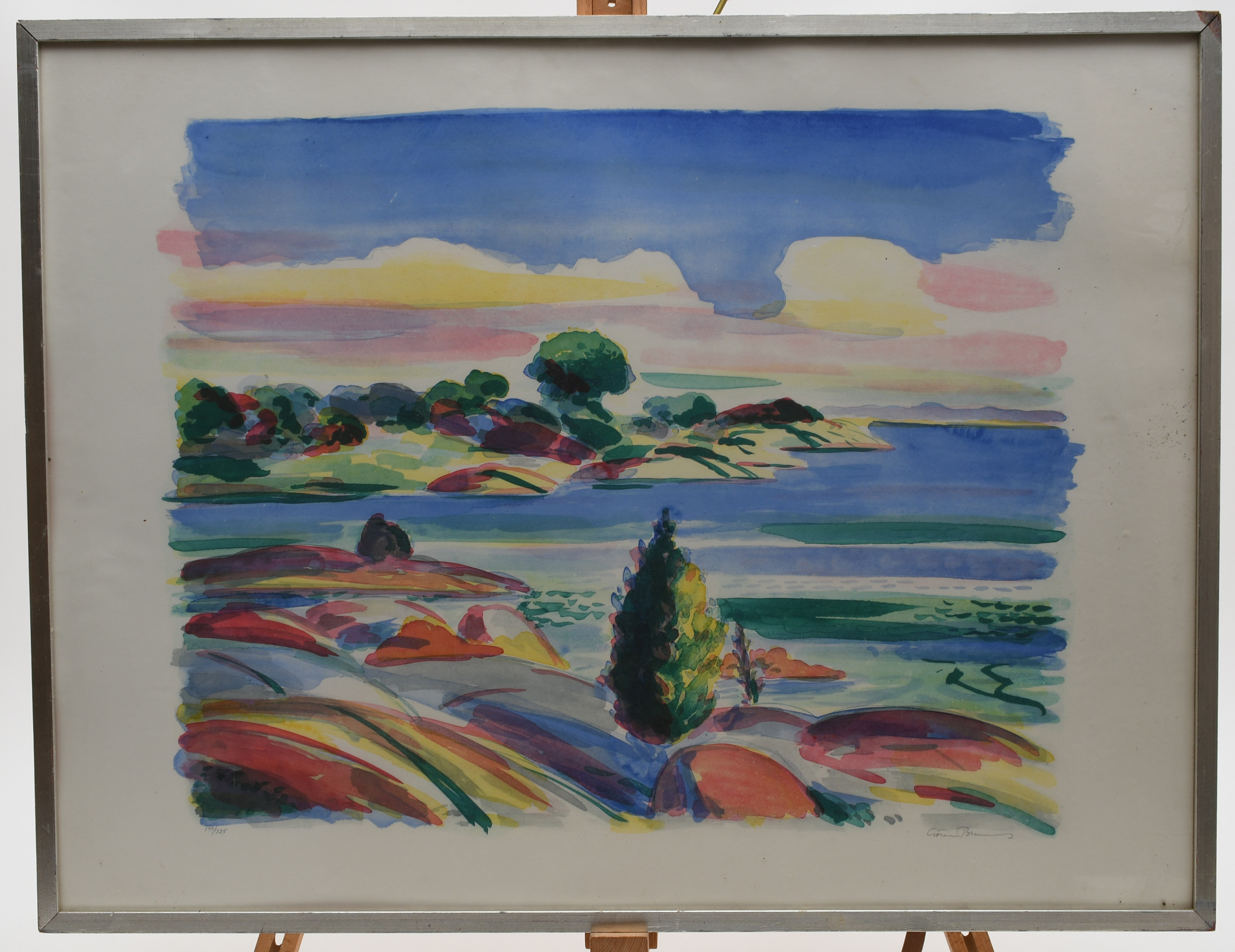 GÖRAN BRUNIUS. Färglitografi Numrerad 69/325.