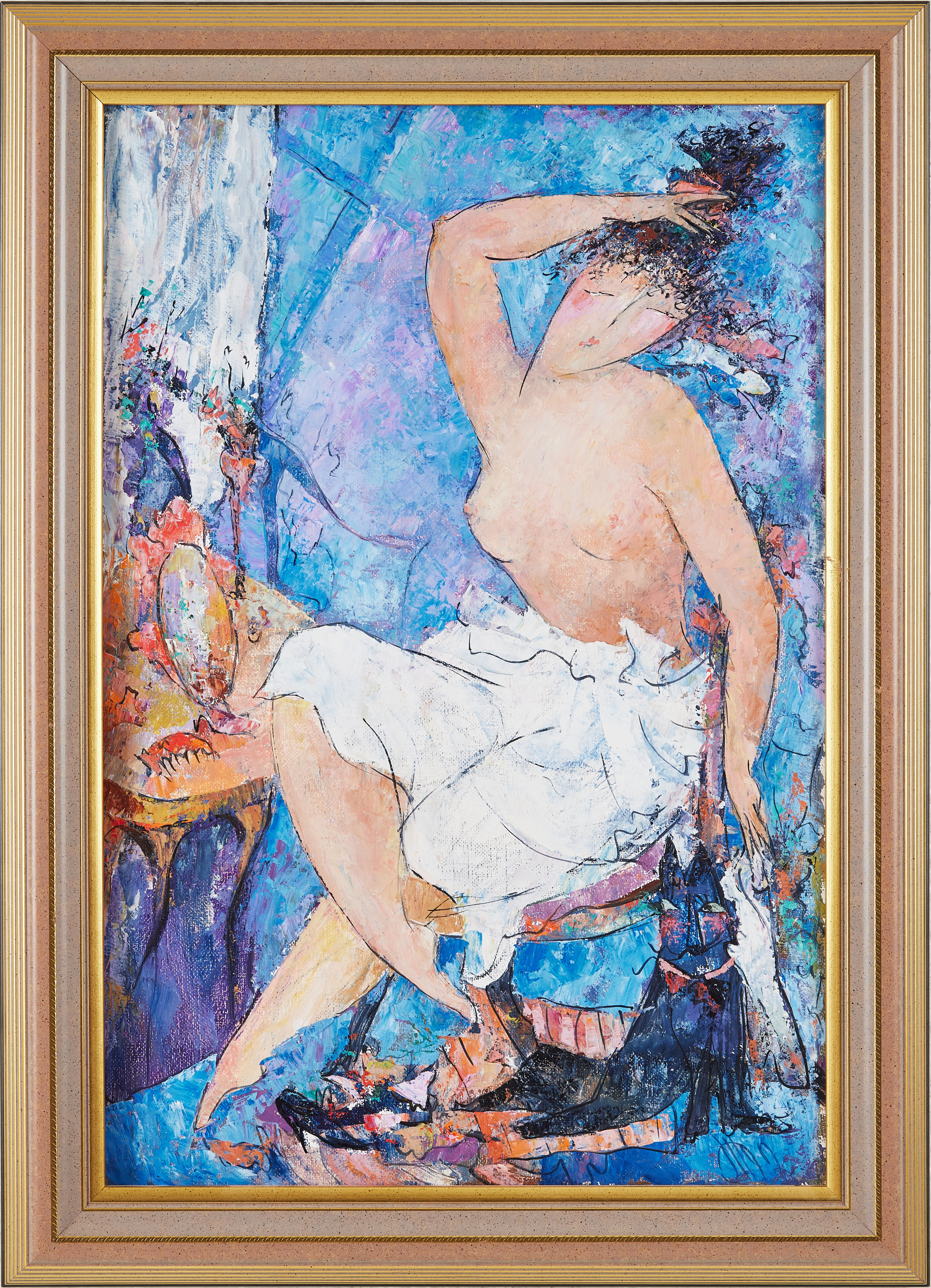 TAIS TULUPOVA (RYSSLAND FÖDD 1948). Kvinna med katt.