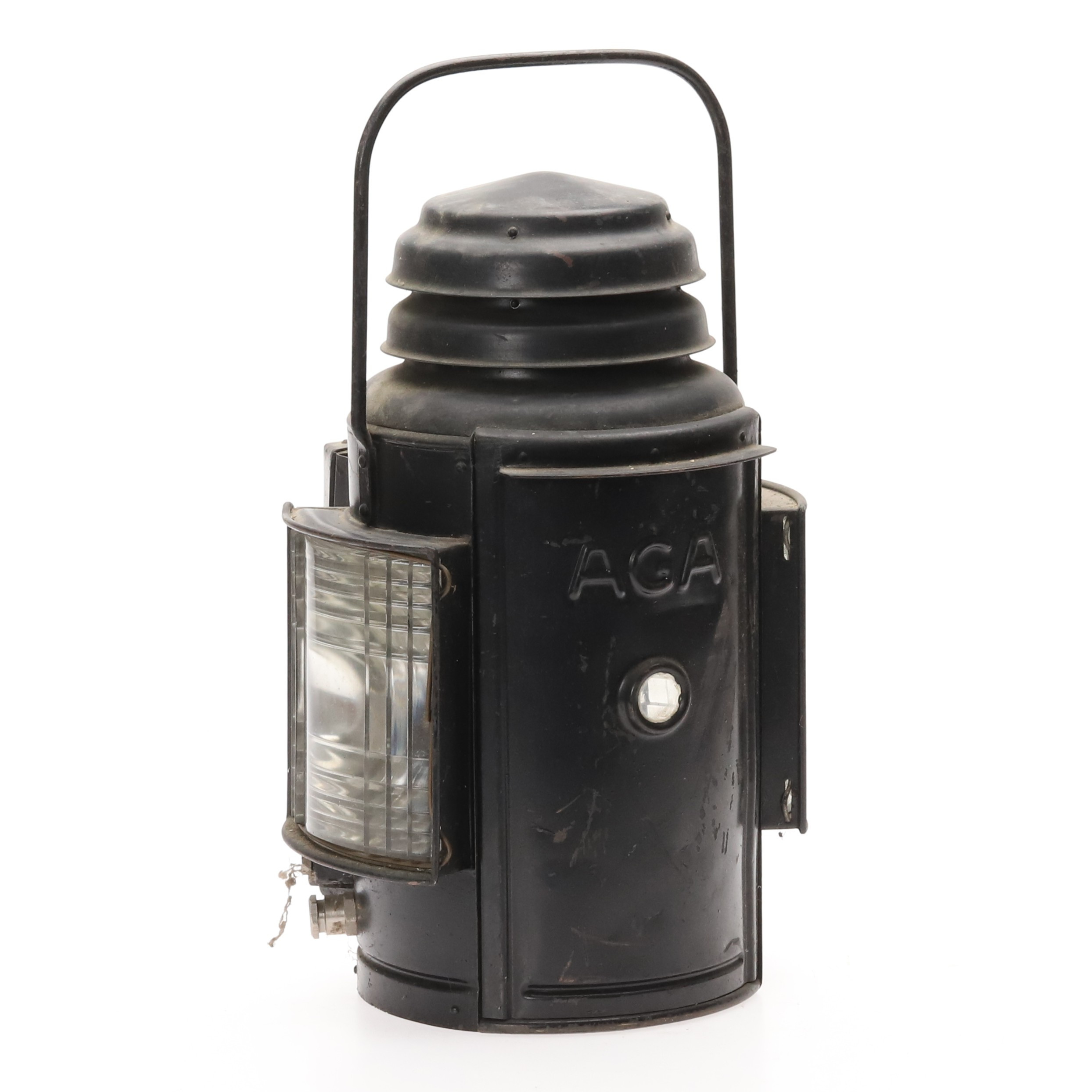 STATION/VAGNSLYKTA, målad plåt, AGA, 1900-talets första halva.