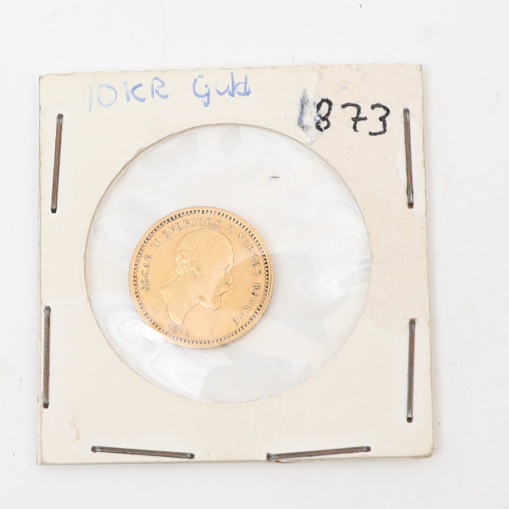 GULDMYNT, Oscar II, 1873, 10kr.