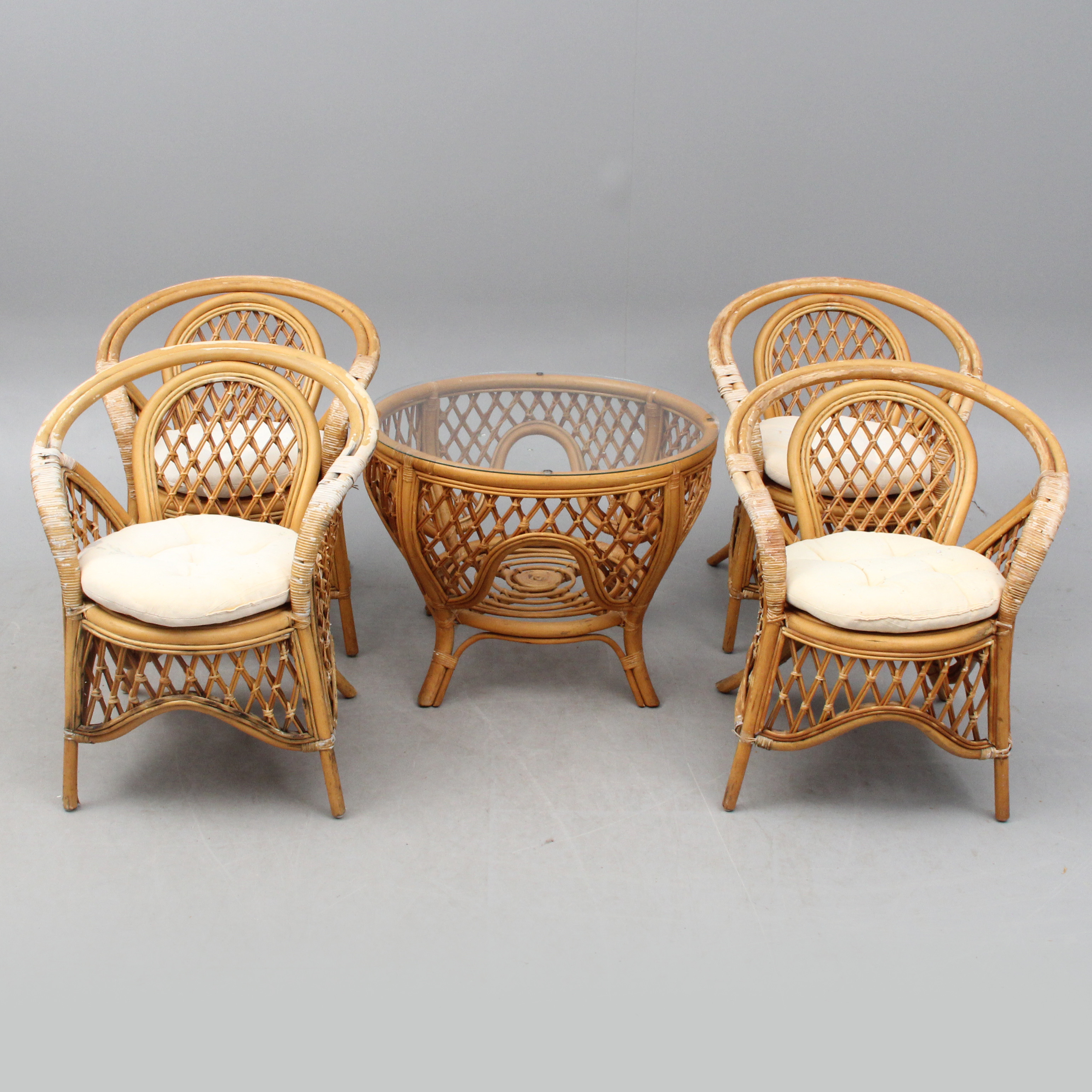 SITTGRUPP, 5 delar, med glasskiva.