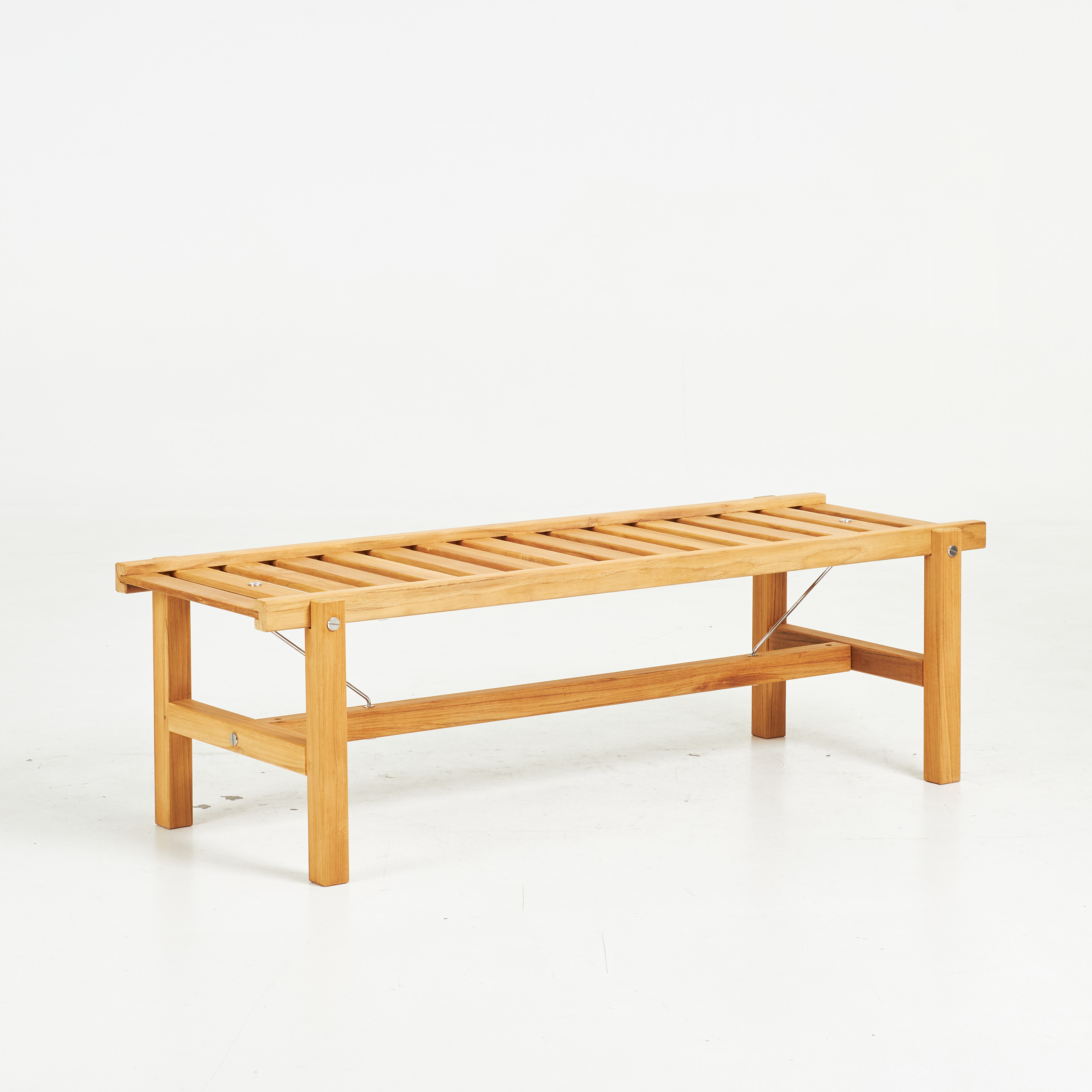 ELSA STACKELBERG. Bänk, för Fri Form, samtida, teak, brickmärkt.