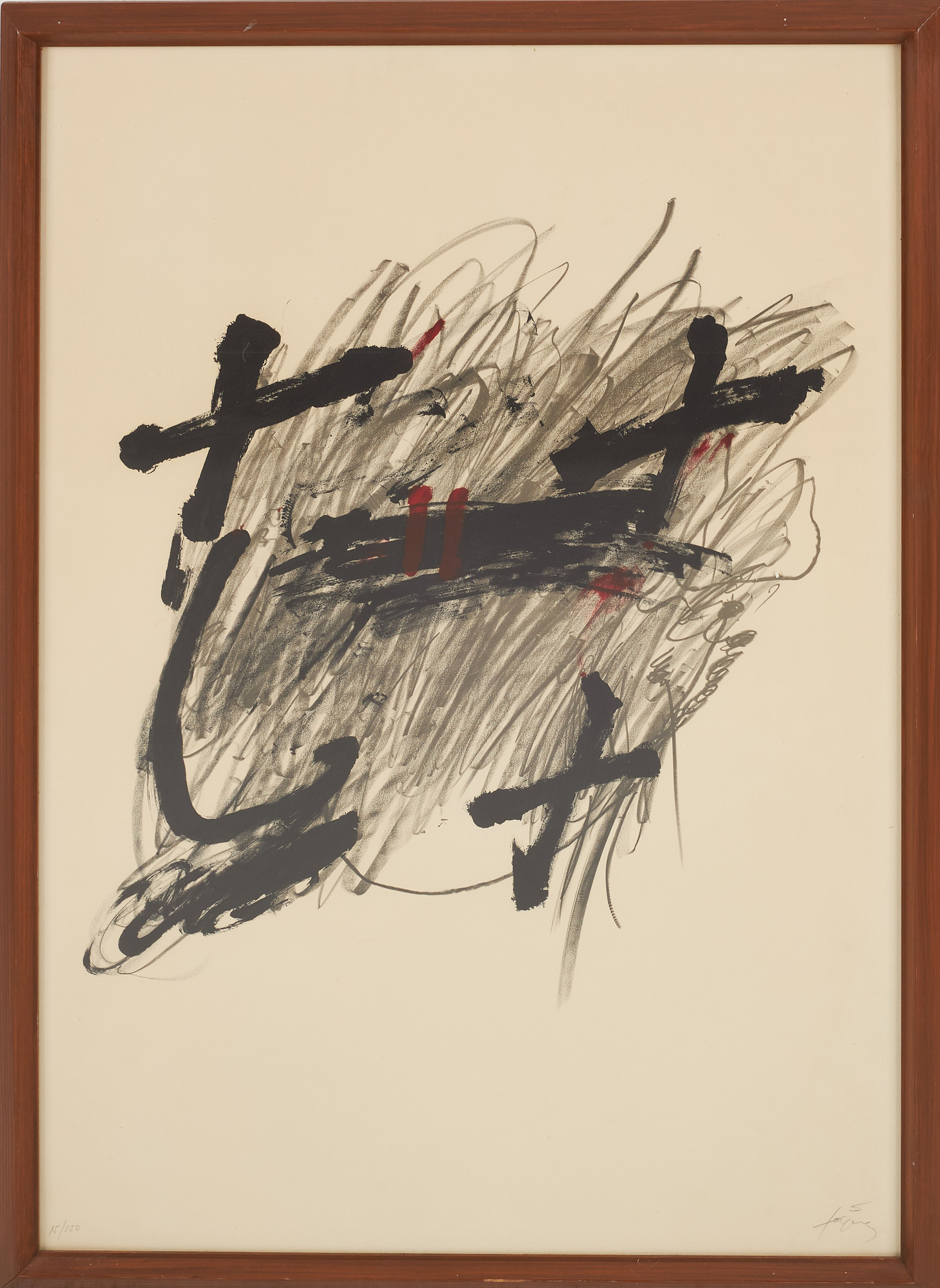 ANTONI TÀPIES. Utan titel - 1971, litografi, signerad samt numrerad 15/100.