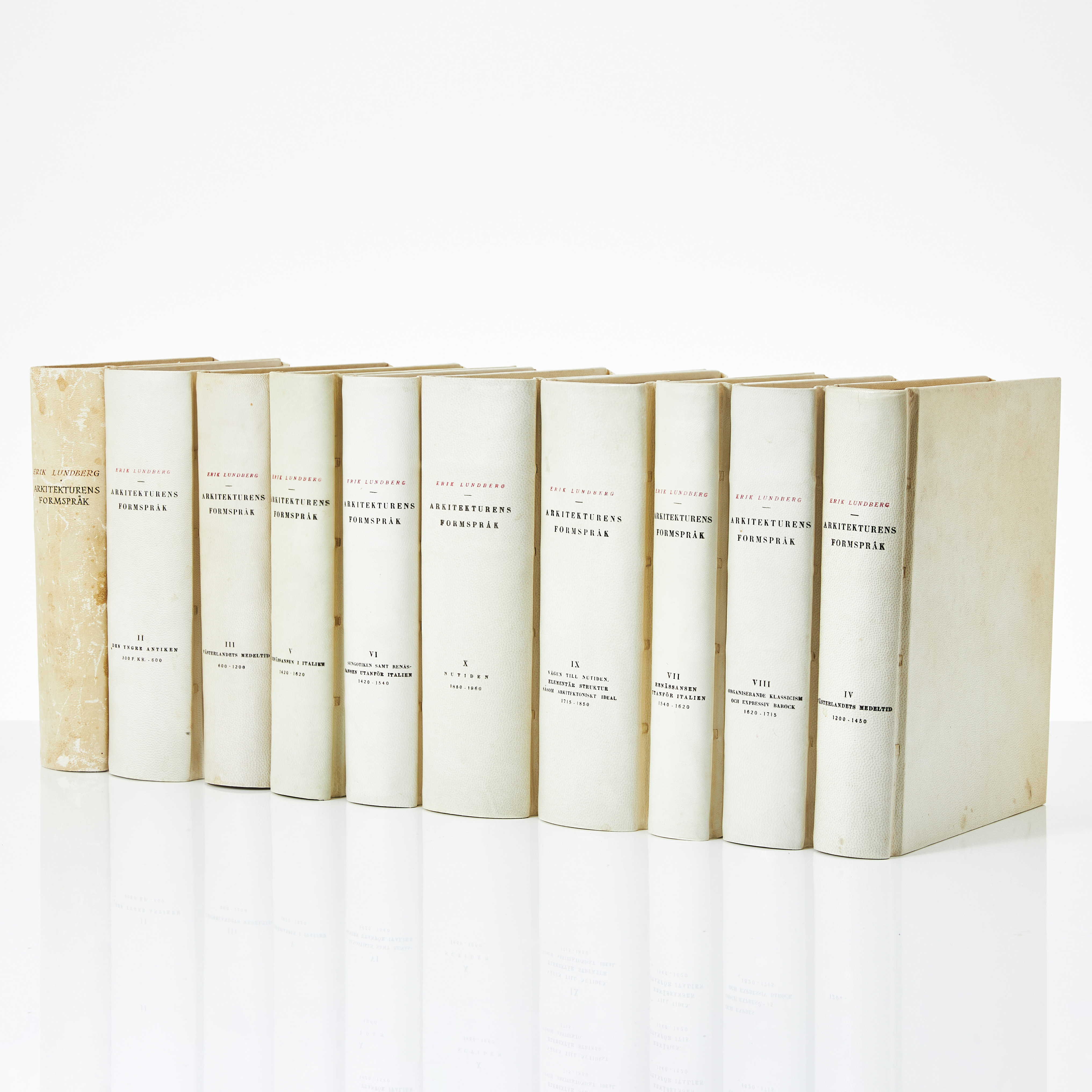 LUNDBERG, ARKITEKTURENS FORMSPRÅK, PROVENIENS CRONSTEDT, 10 VOLYMER.