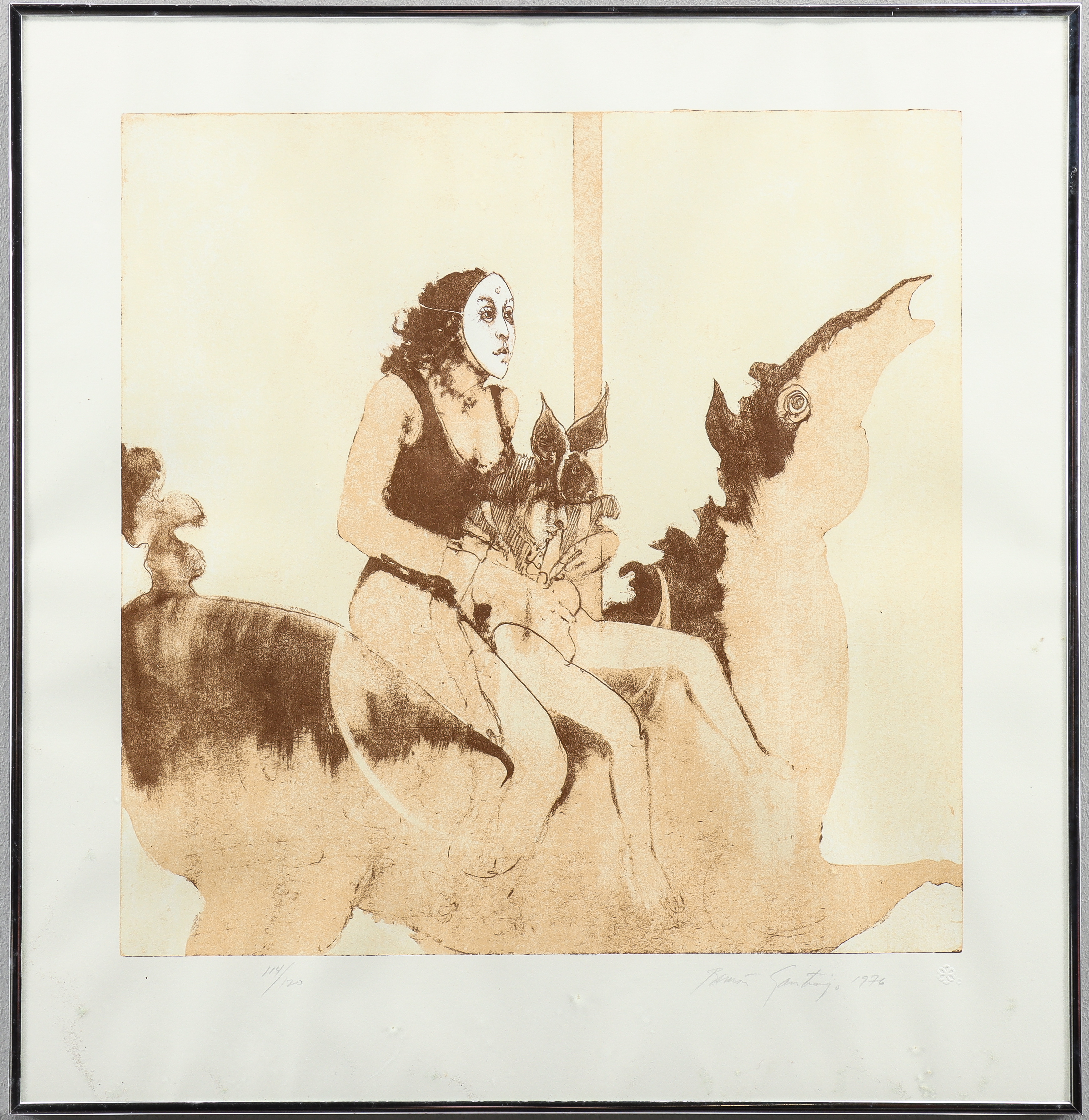 ROMAN SANTIAGO. Litografi 114/120, signerad 1976.