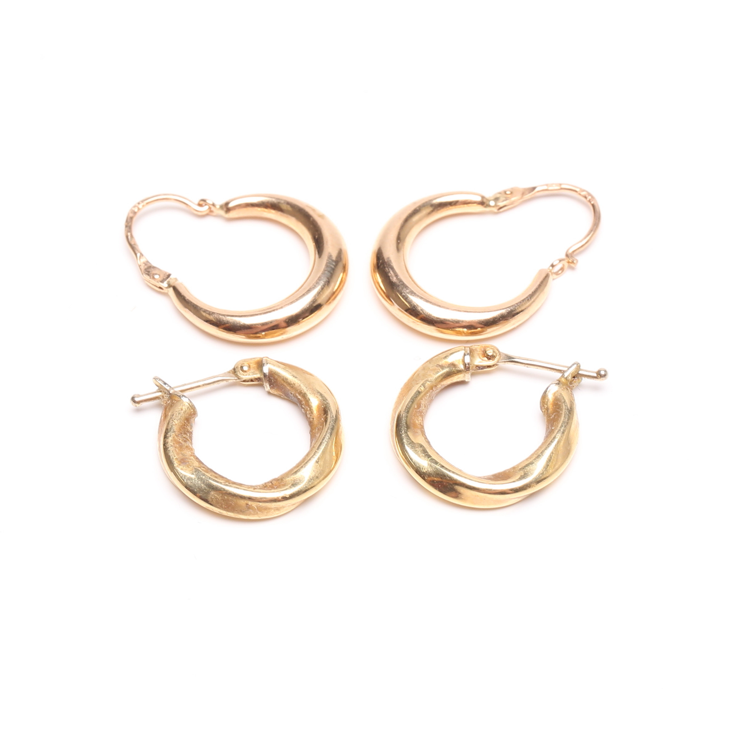 ÖRHÄNGEN, 2 par, 14 samt 18k guld.