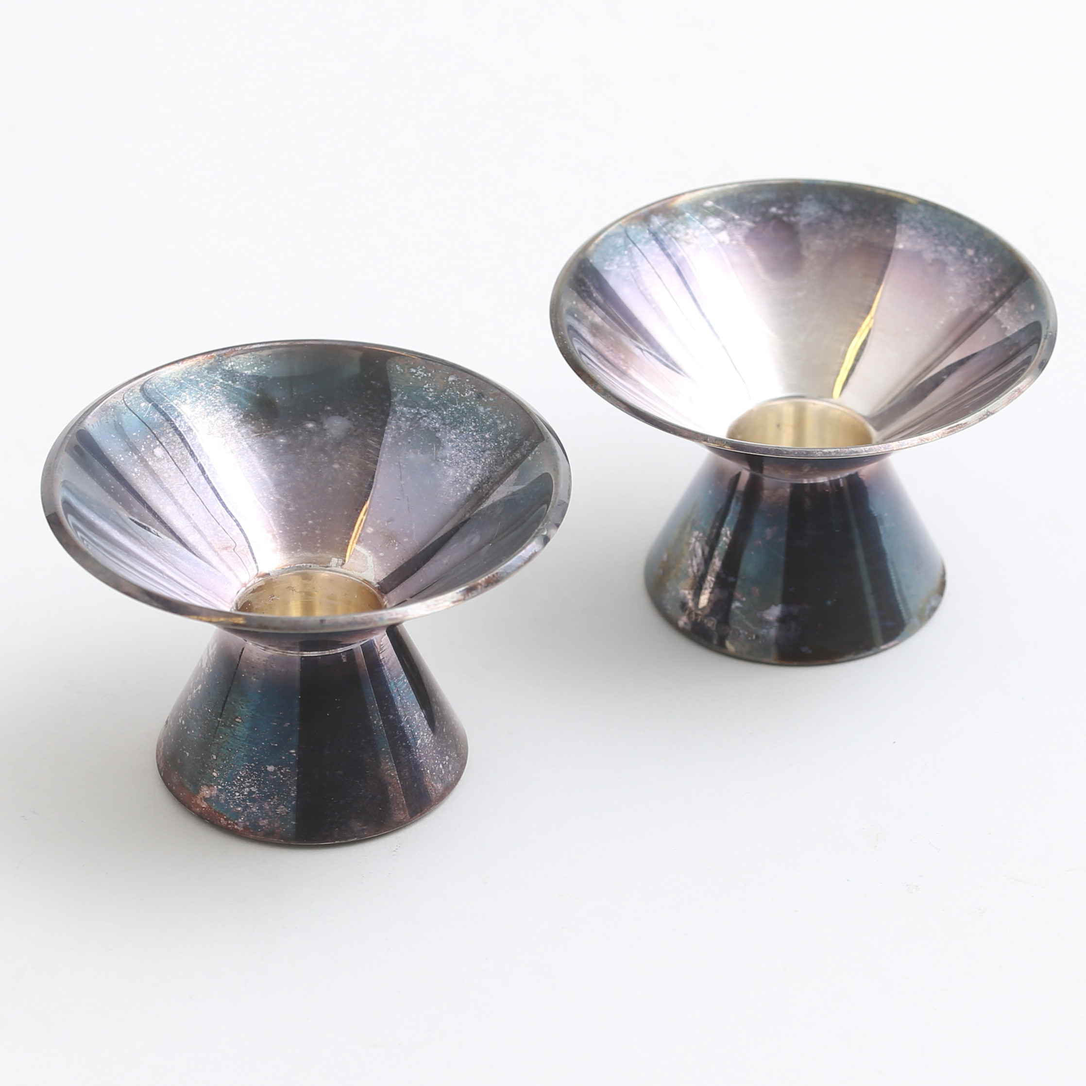 LJUSSTAKAR, ett par, silver, GAB, 1966, totalvikt 111 gram.