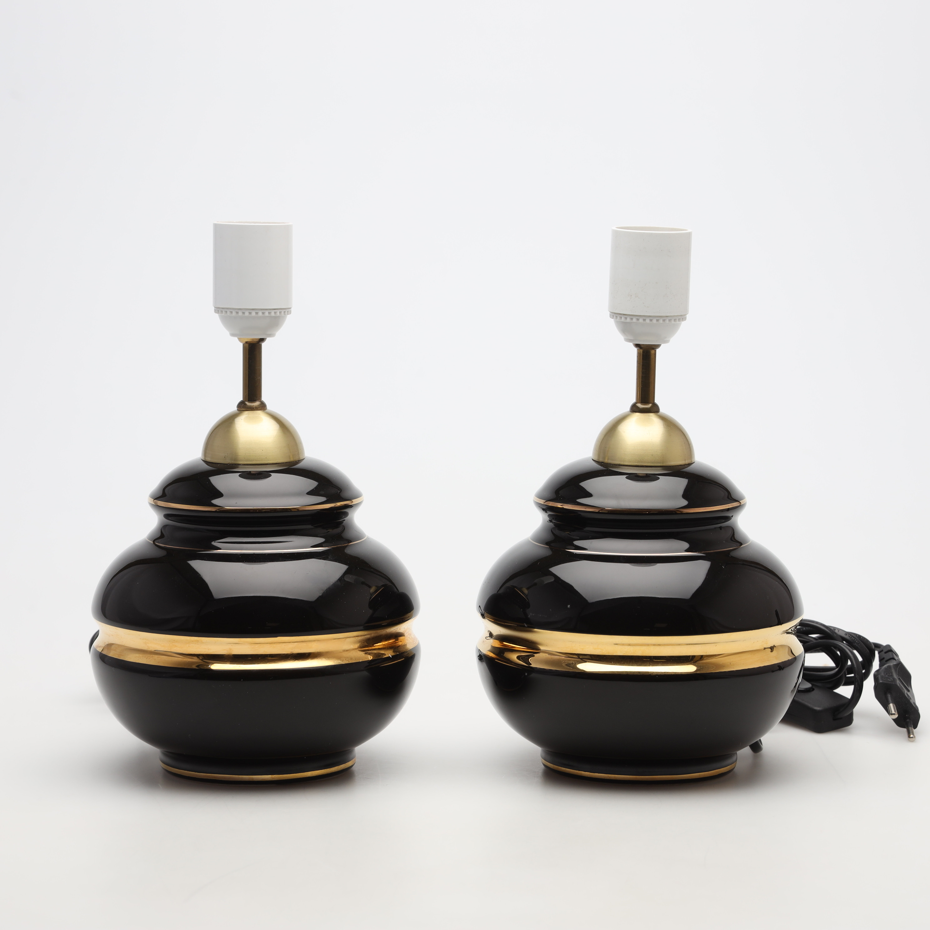 BORDSLAMPOR, 1 par, keramik, Halden, Norge.