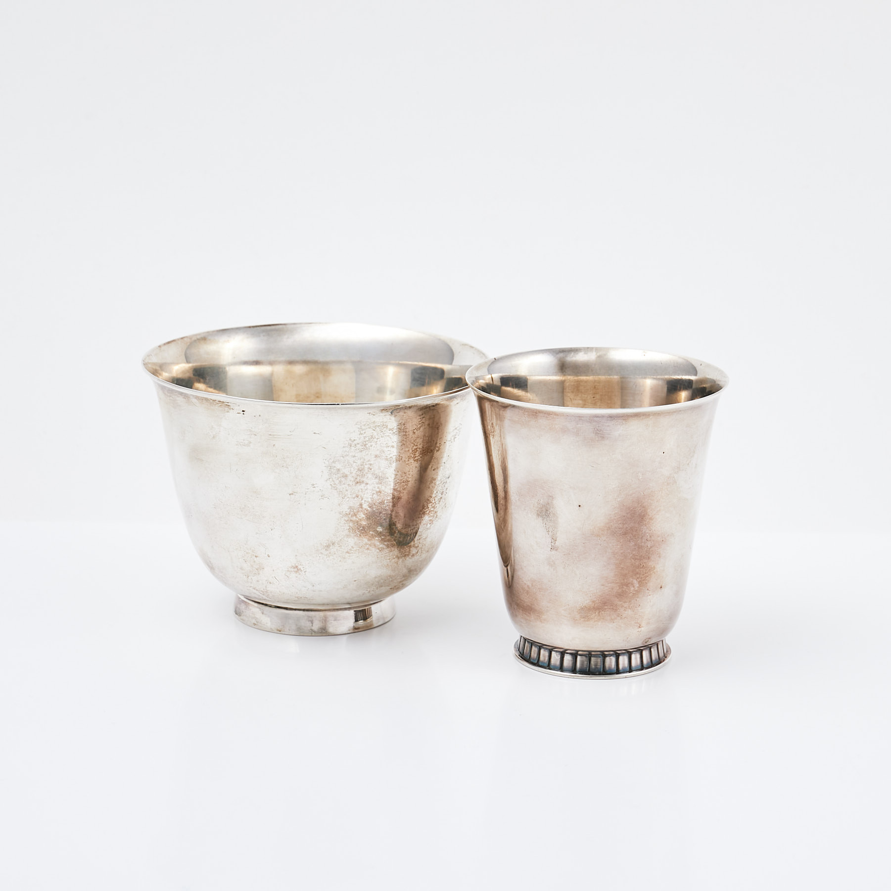 BÄGARE, 2 st, silver, Carl Fredrik Carlman samt GAB.