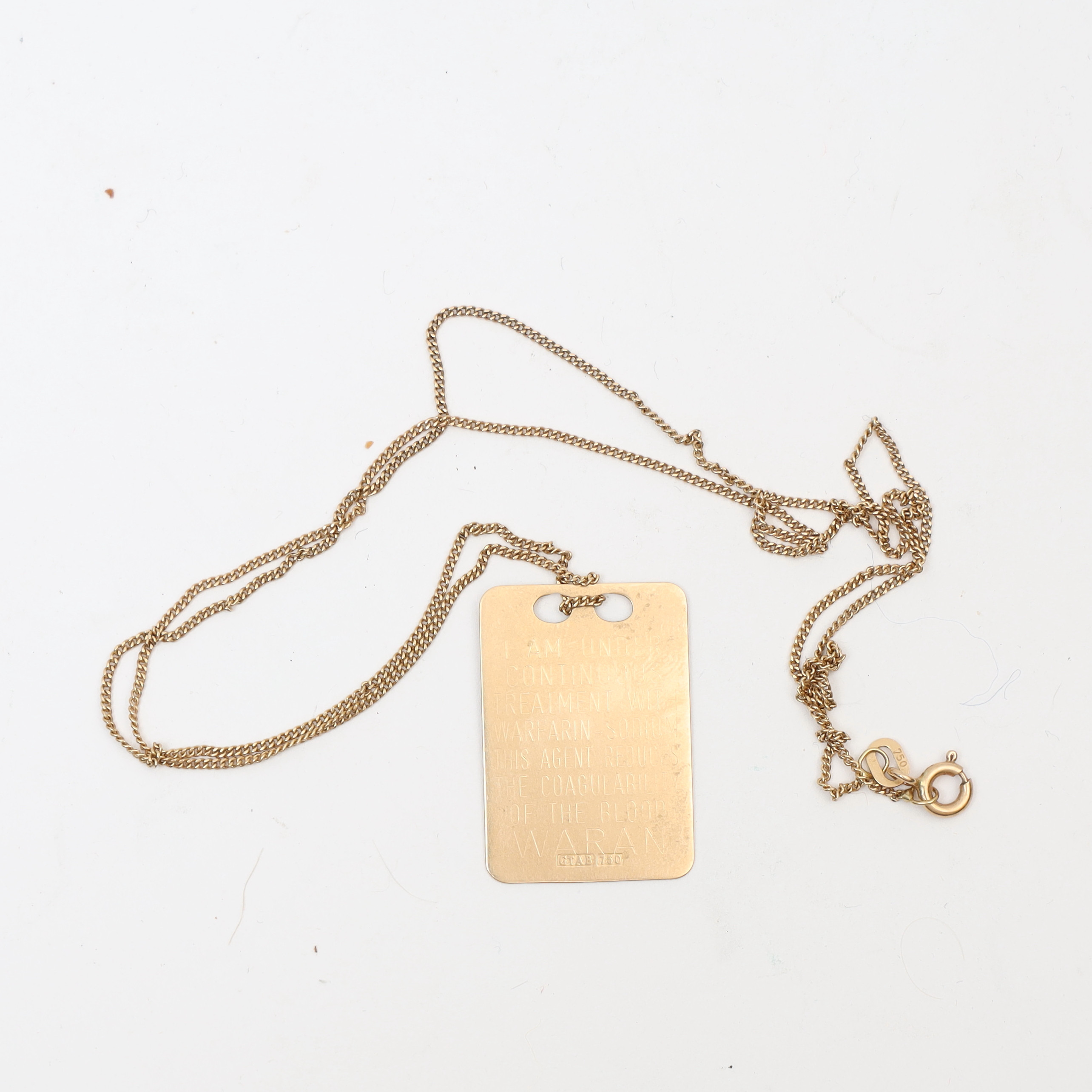 HALSBAND MED HÄNGE, guld, 18k.