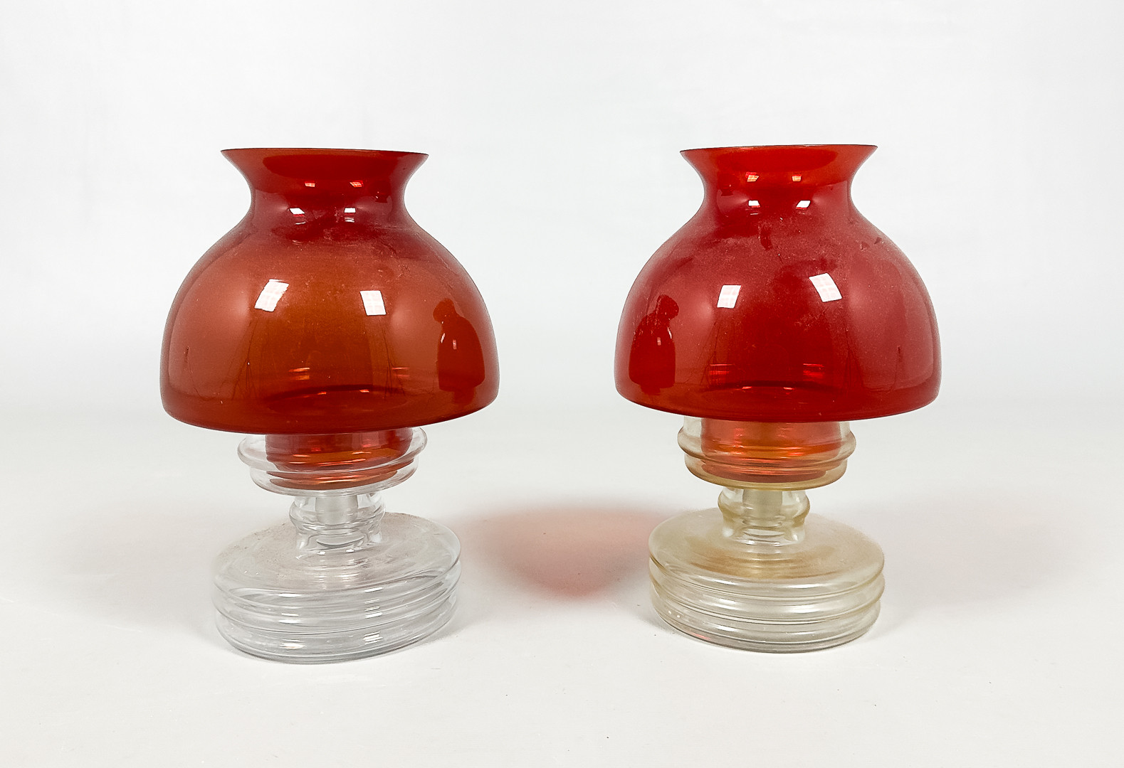 NANNY STILL. LJUSLYKTOR, Ett par, "Apollo", Riihimäen Lasi, Glas, 1960-tal.