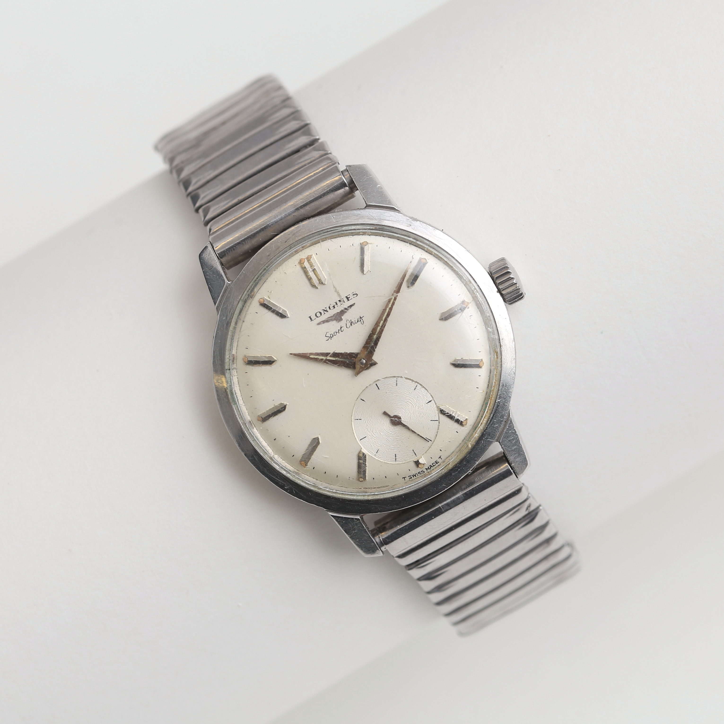 LONGINES, Sport Chief, armbandsur, stål, manuell, 1966.