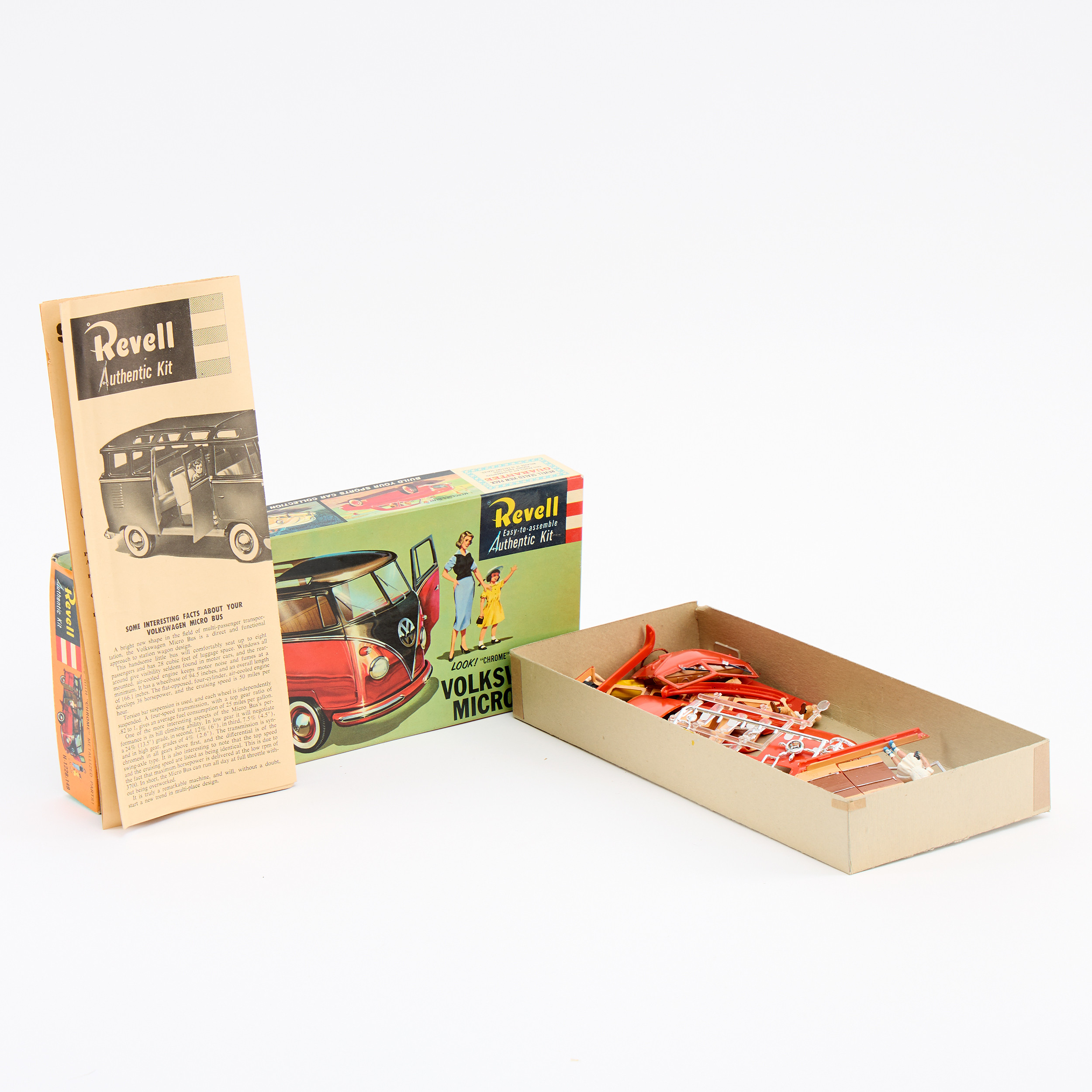 VOLKSWAGEN MICRO BUS. Modell, Revell. I originalkartong samt med broschyr.