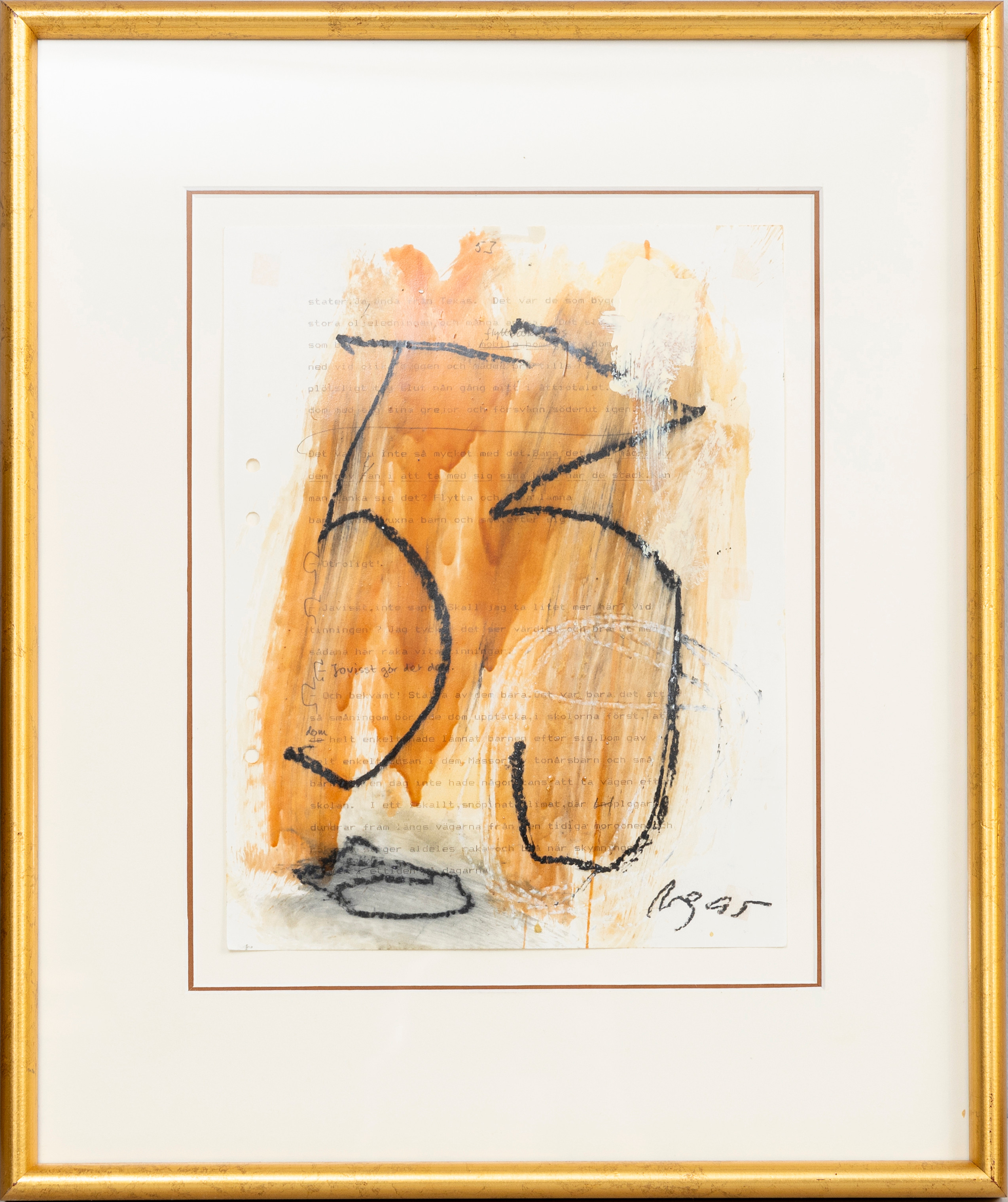 ARAMIS NEY (1943-). "Historien med hunden", blandteknik på papper, signerad och daterad, Ney, -95.