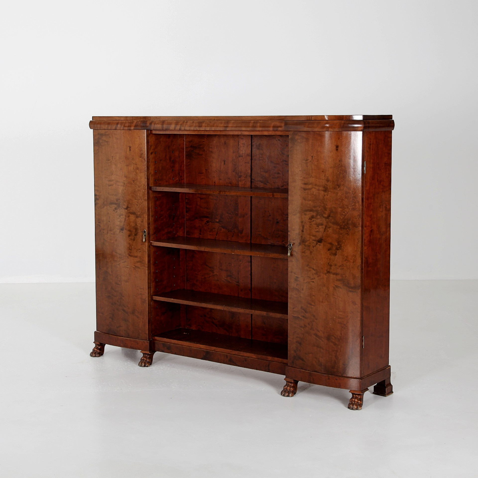 BOKHYLLA MED SKÅP, 173 cm lång, Sverige 1920/30-tal.