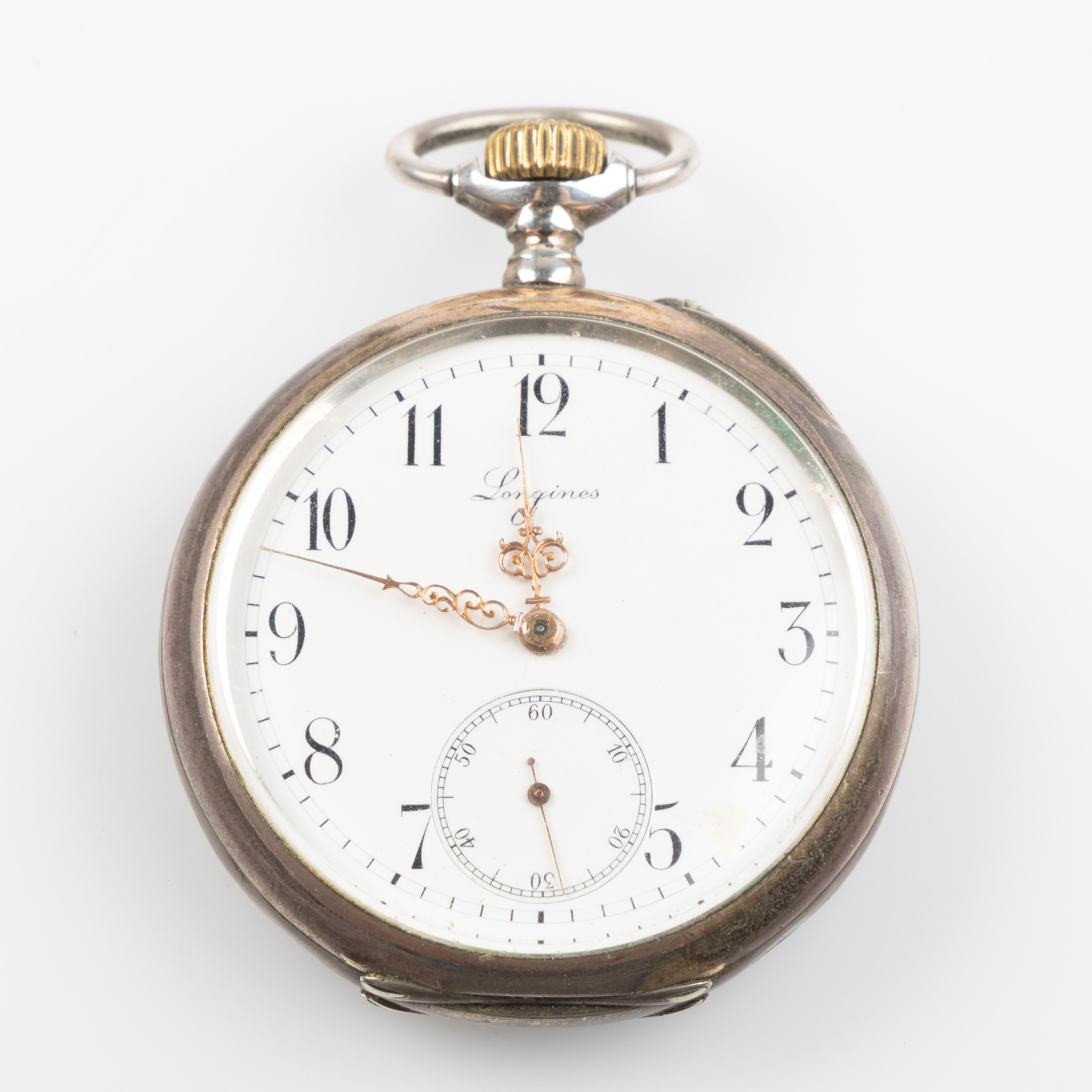 LONGINES, fickur, 49,5 mm, silver, ca 1900.