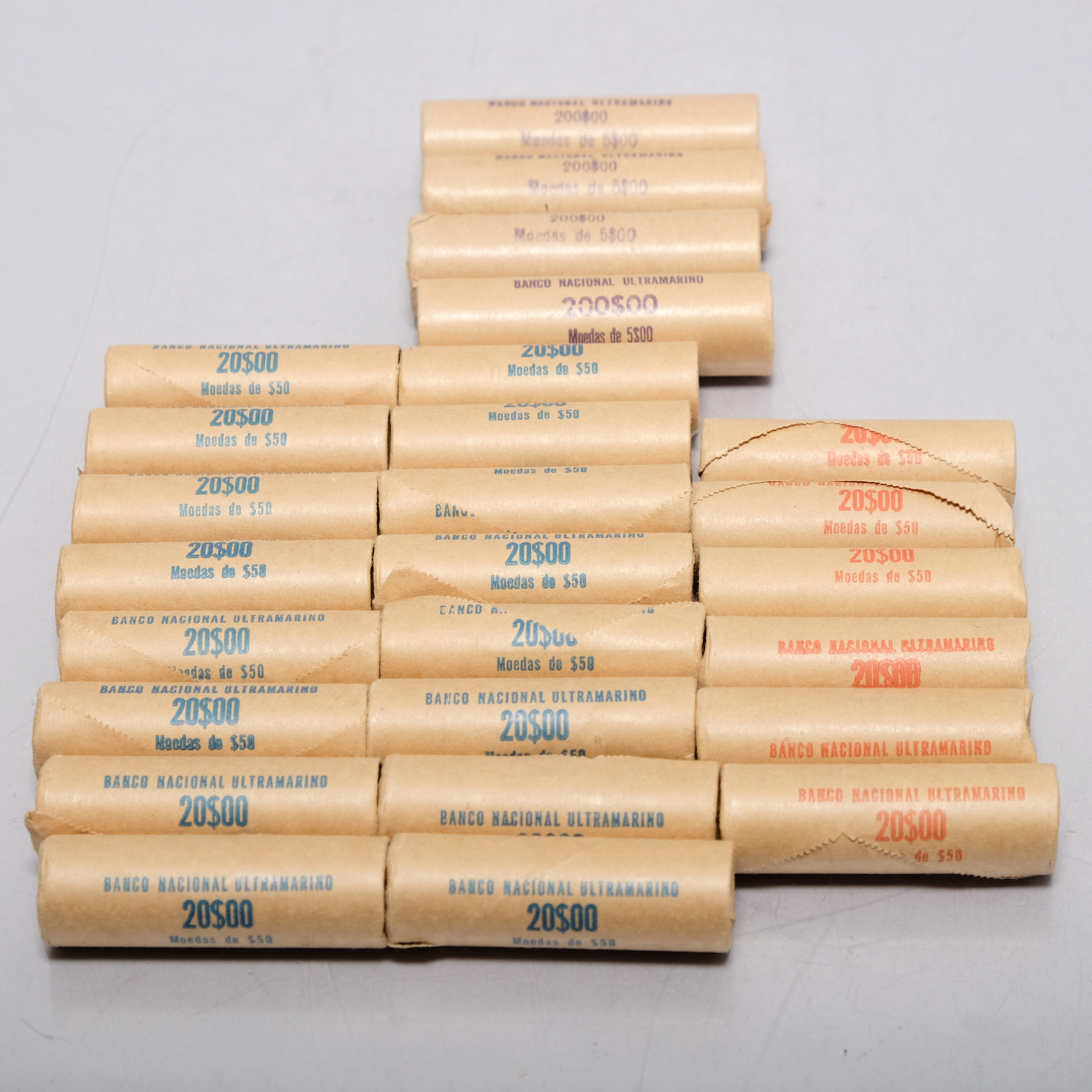 SAMLING MYNT, OBRUTNA RULLAR, MOÇAMBIQUE, (1973) (26 DELAR).
