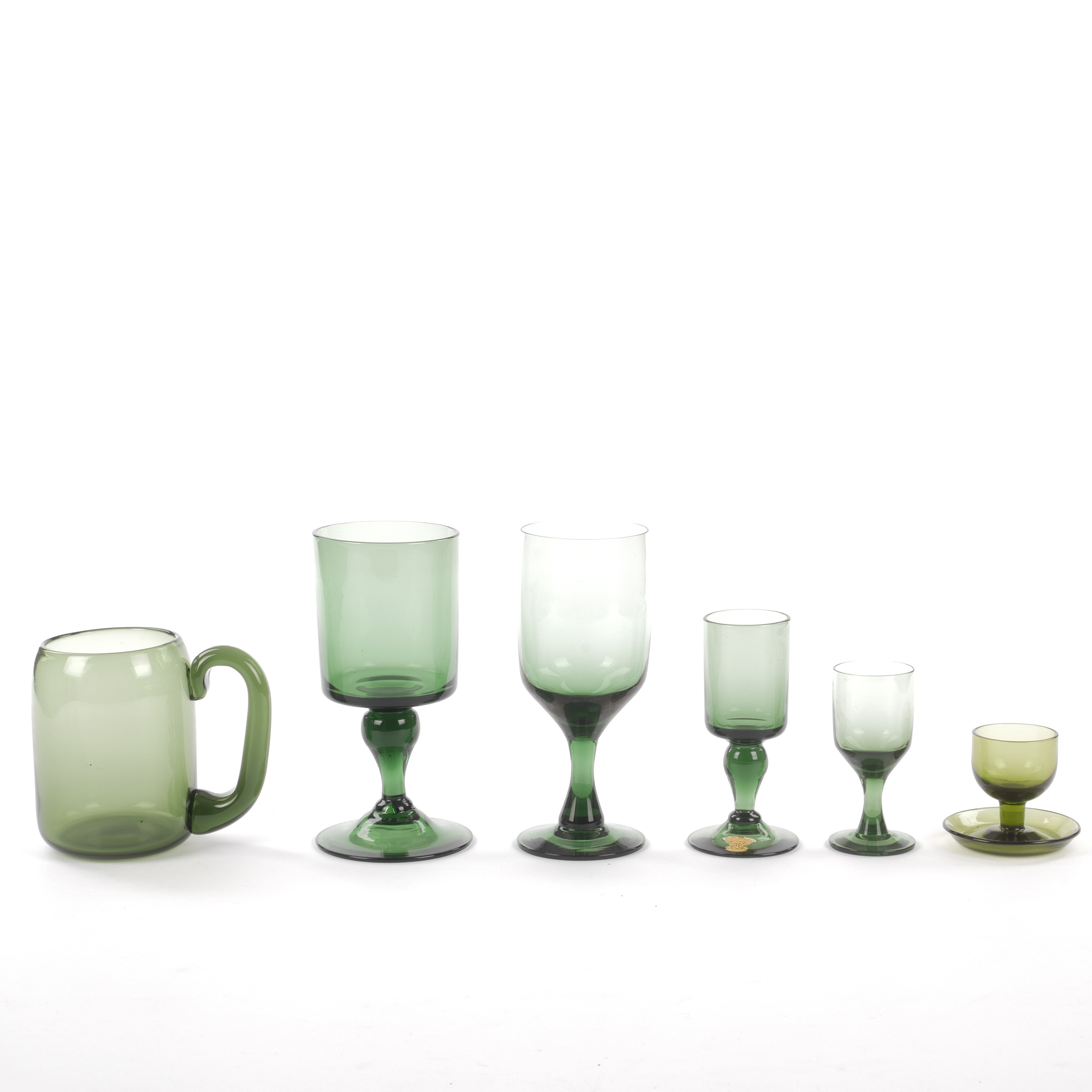 GLAS, 46 st, grönt/mossgrönt glas, Gullaskruf.