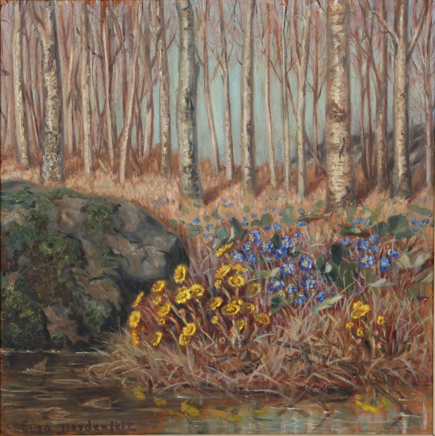 ELSA NORDENFELT. 1871-1959. Olja på pannå, signerad.