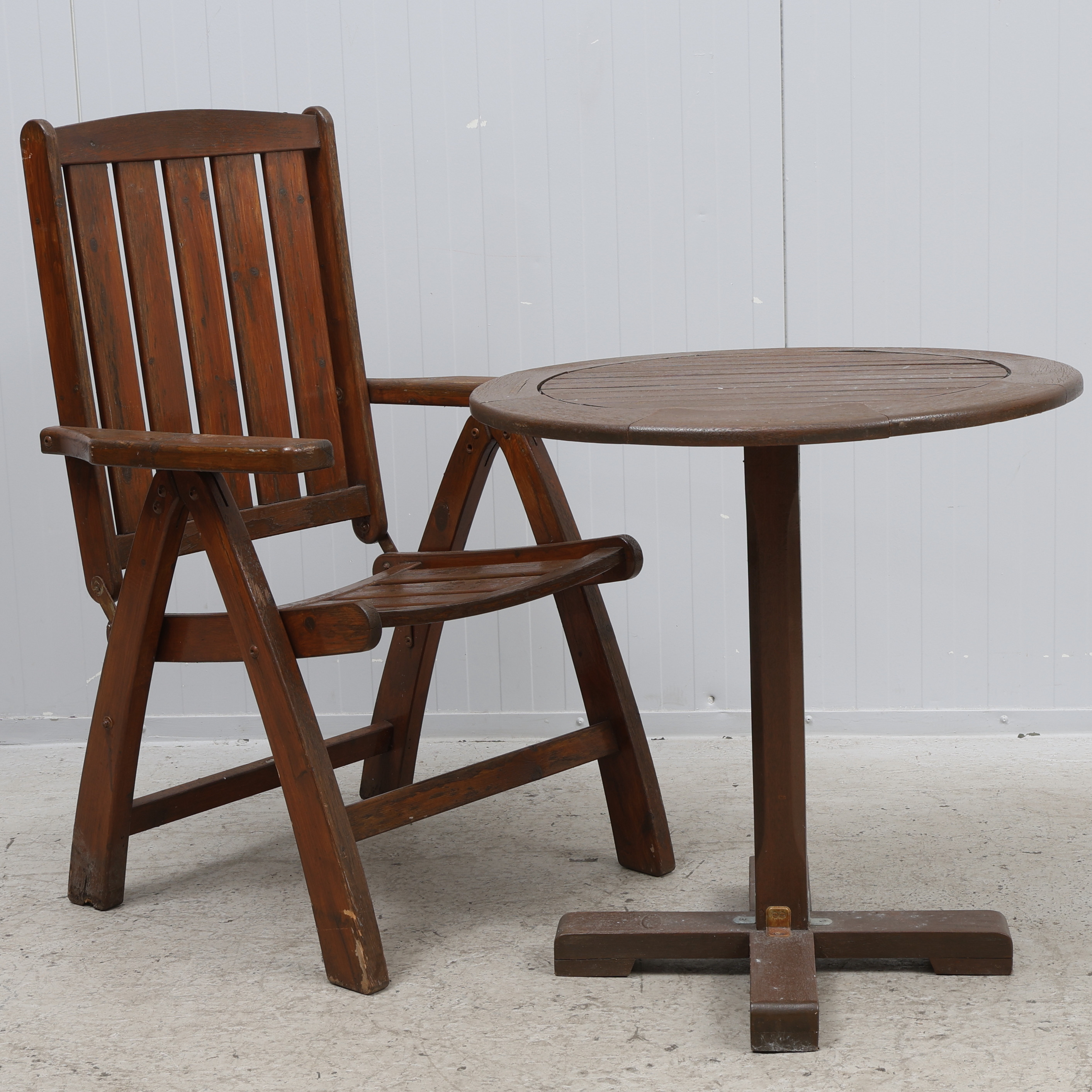 TRÄDGÅRDSBORD & TRÄDGÅRDSSTOL, 2 delar, trä, Hillerstorp.