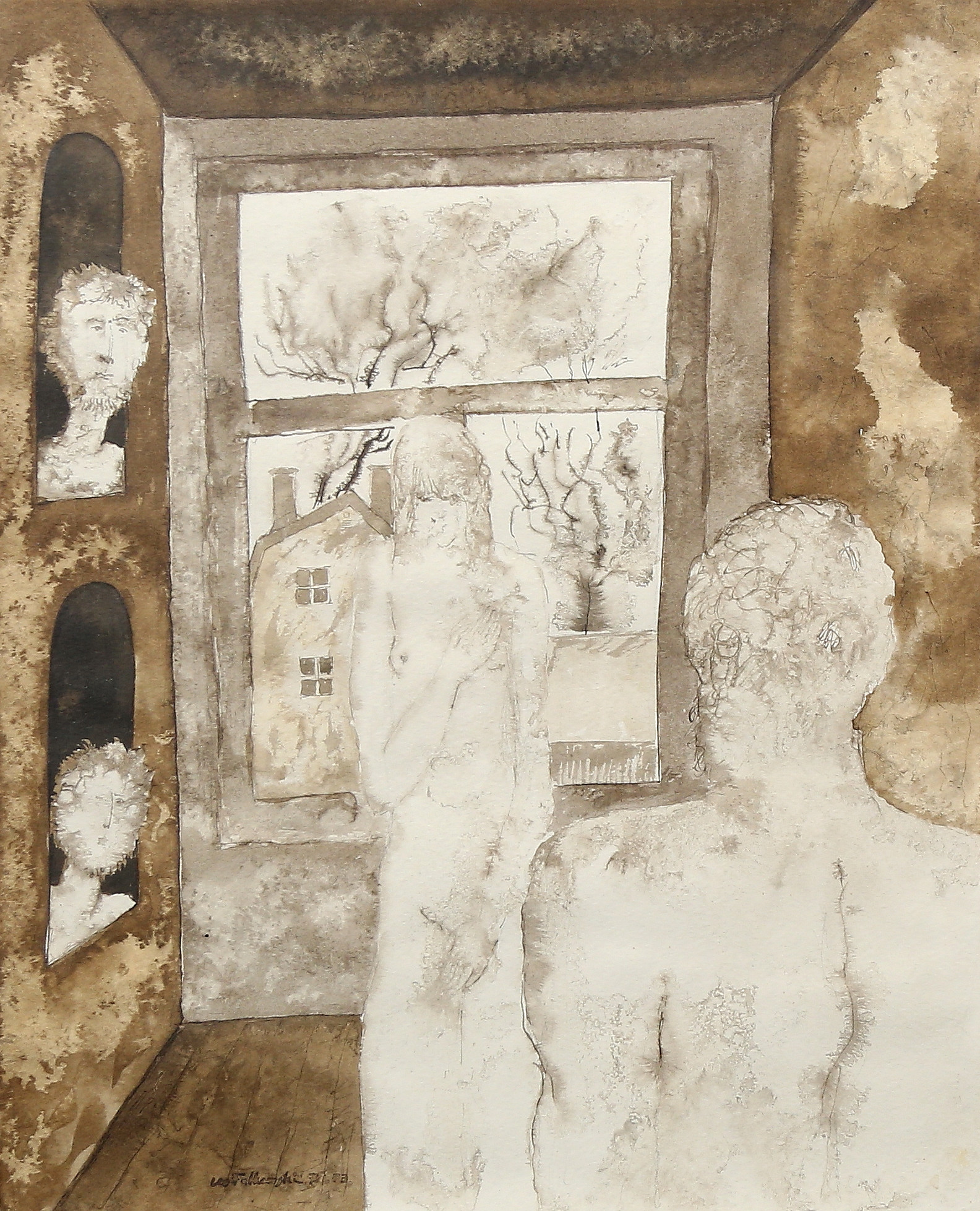 LEOPOLD FALKOWSKI. Polen, blandteknik, signerad och daterad 1974.