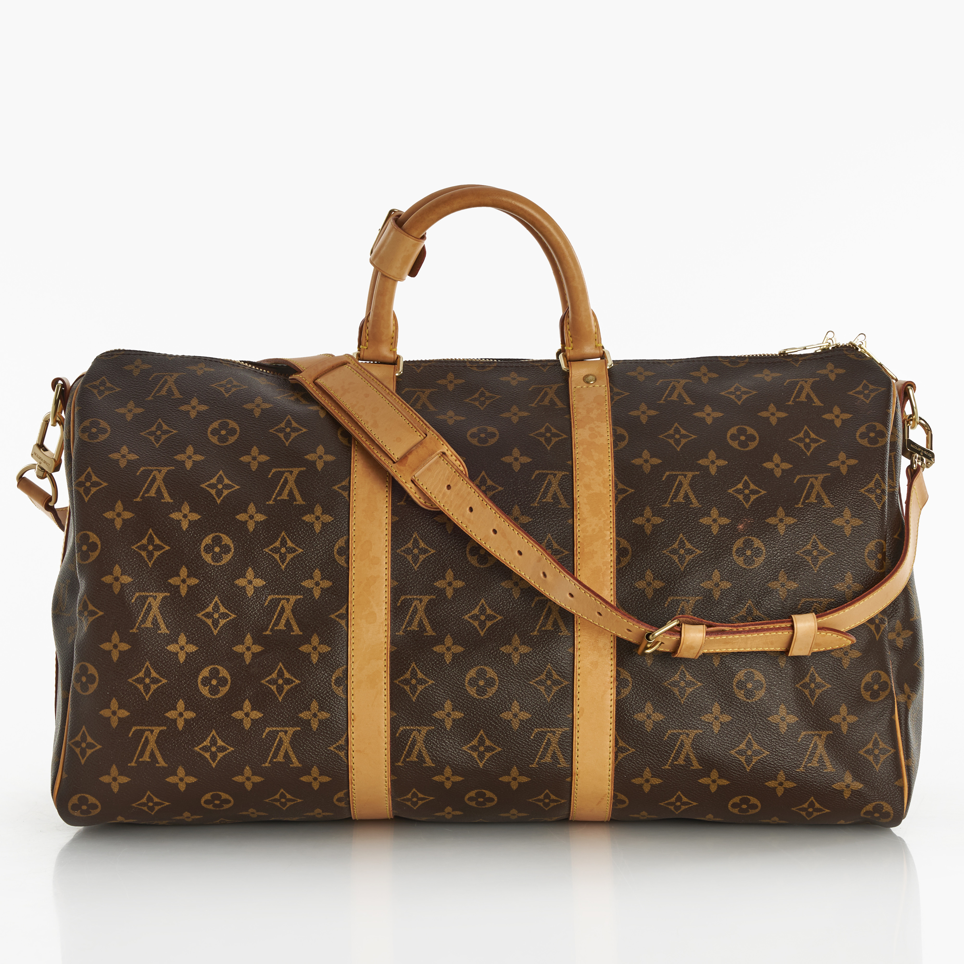 LOUIS VUITTON, weekendväska "Keepall Bandoulière 50", monogram canvas och läder.