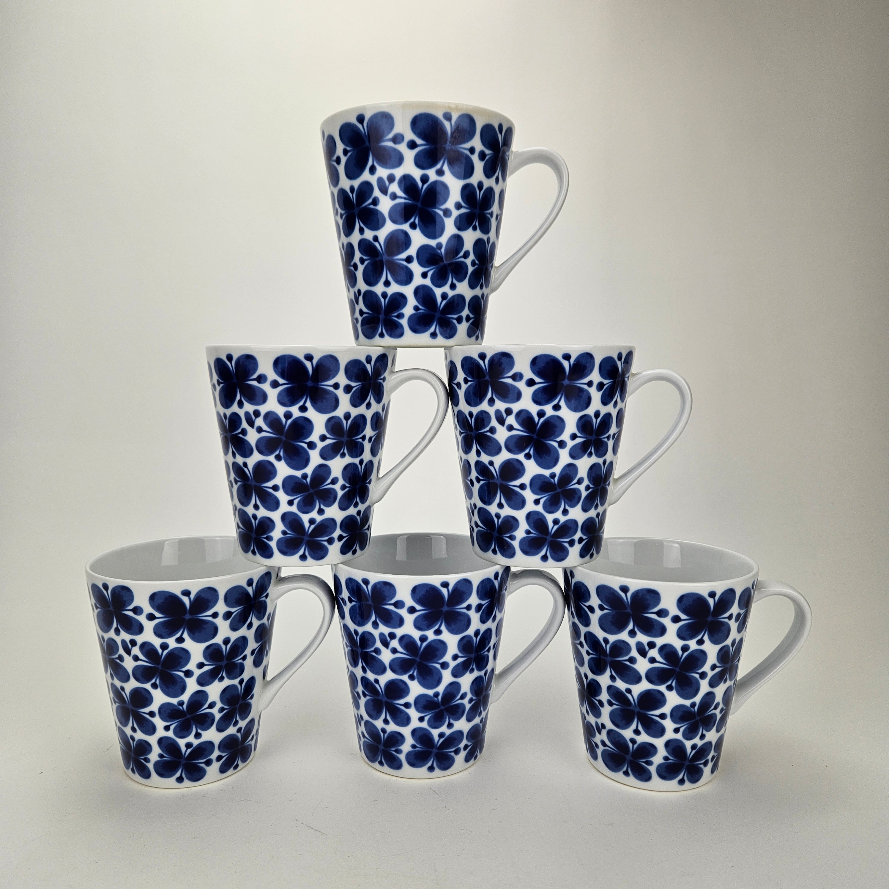 MARIANNE WESTMAN. Muggar, 6 st, porslin, "Mon Amie", Rörstrand.