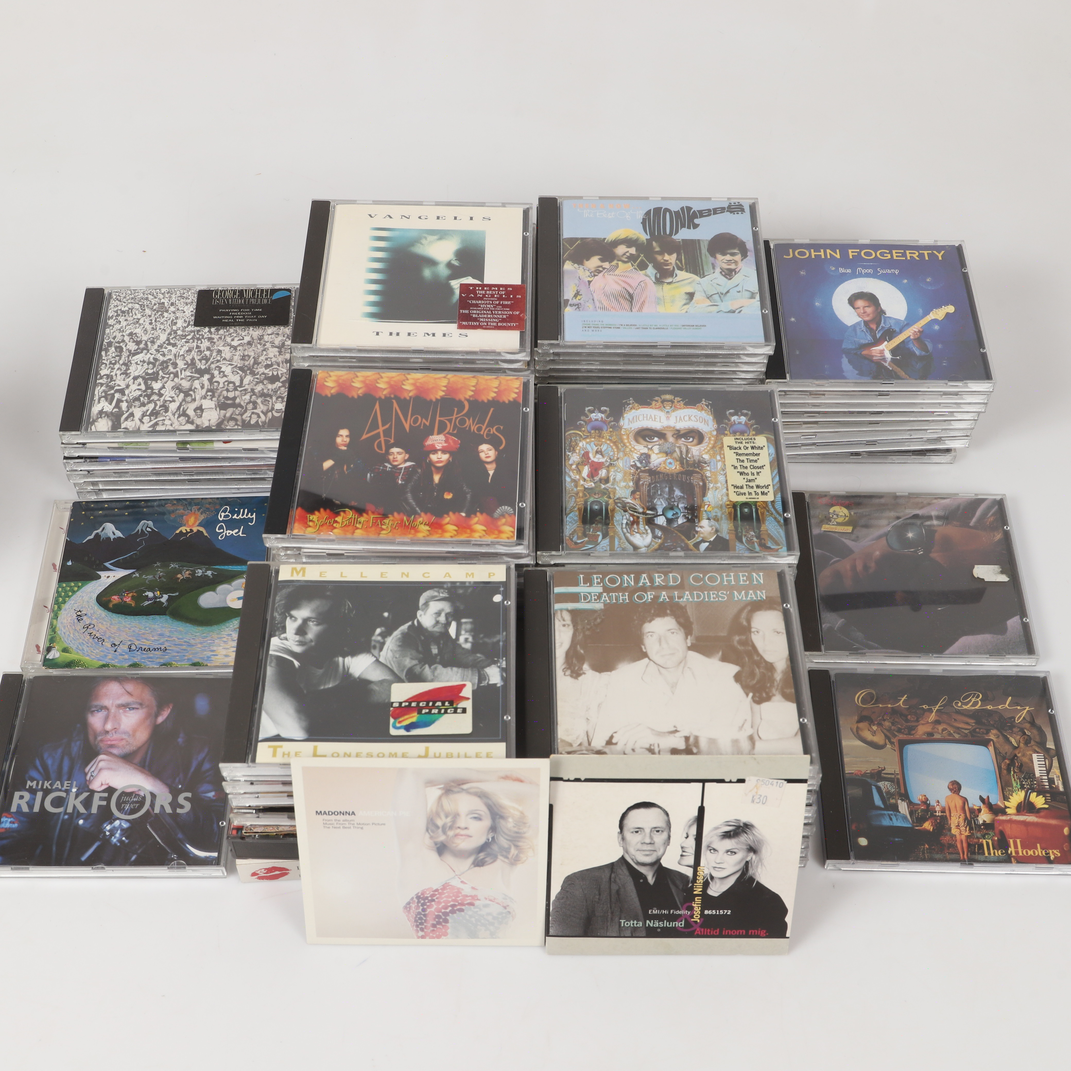 CD-SKIVOR, ca 80 stycken, blandade artister och genrer, 1900/2000-tal.