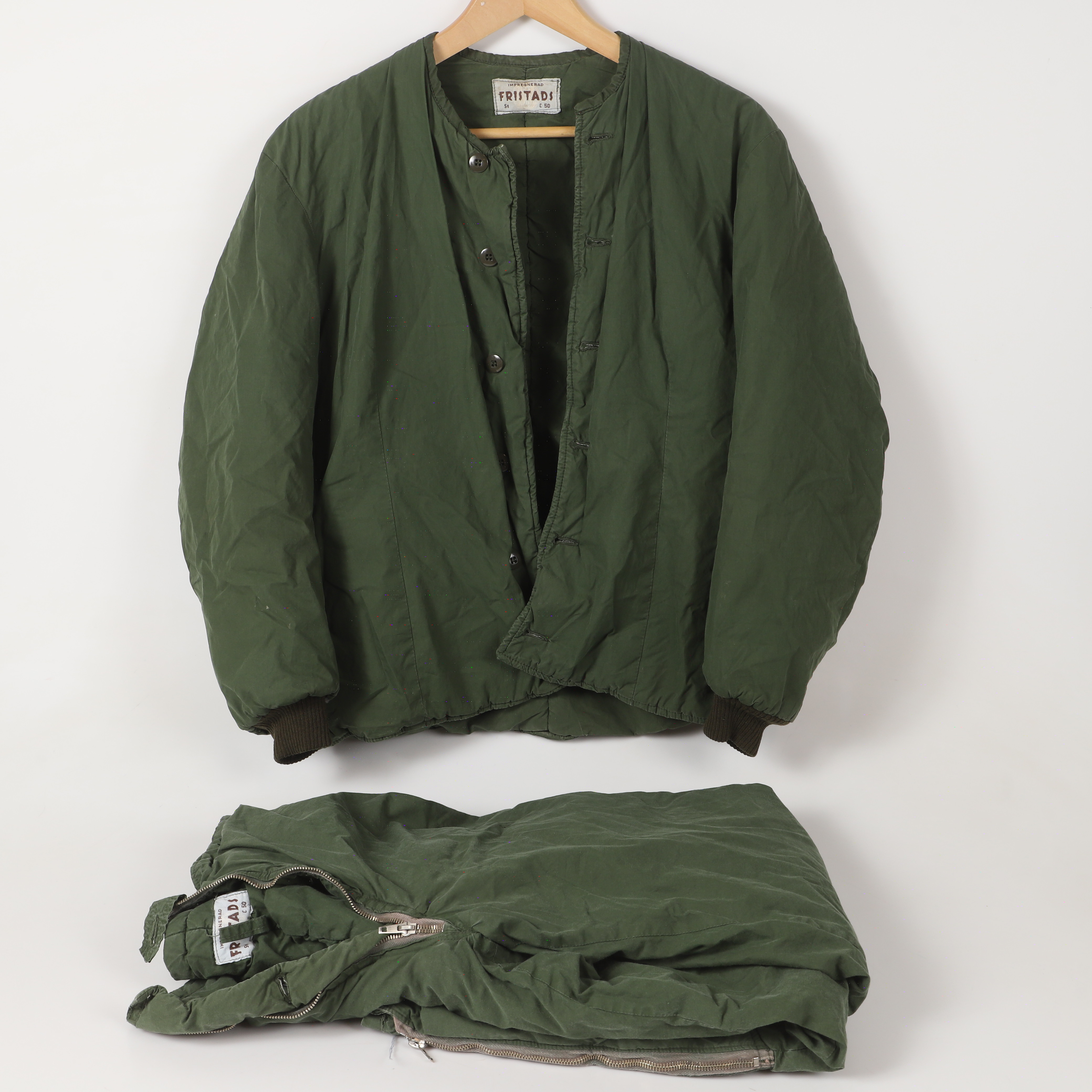 JACKA OCH BYXOR, fodrad bomull, Fristads, 1900-tal.