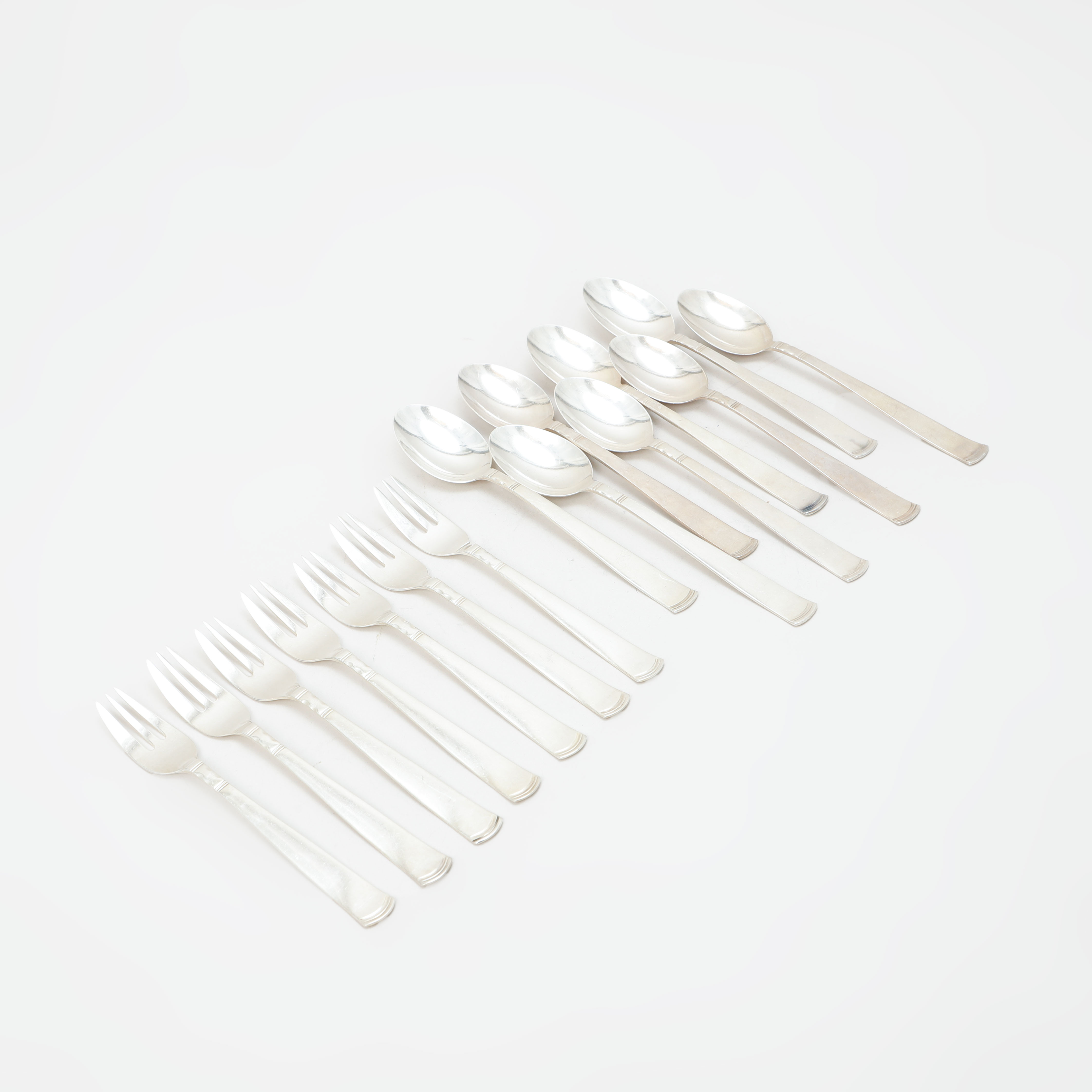 BESTICK, 15 st, "Rosenholm", silver, vikt ca 320 gram.