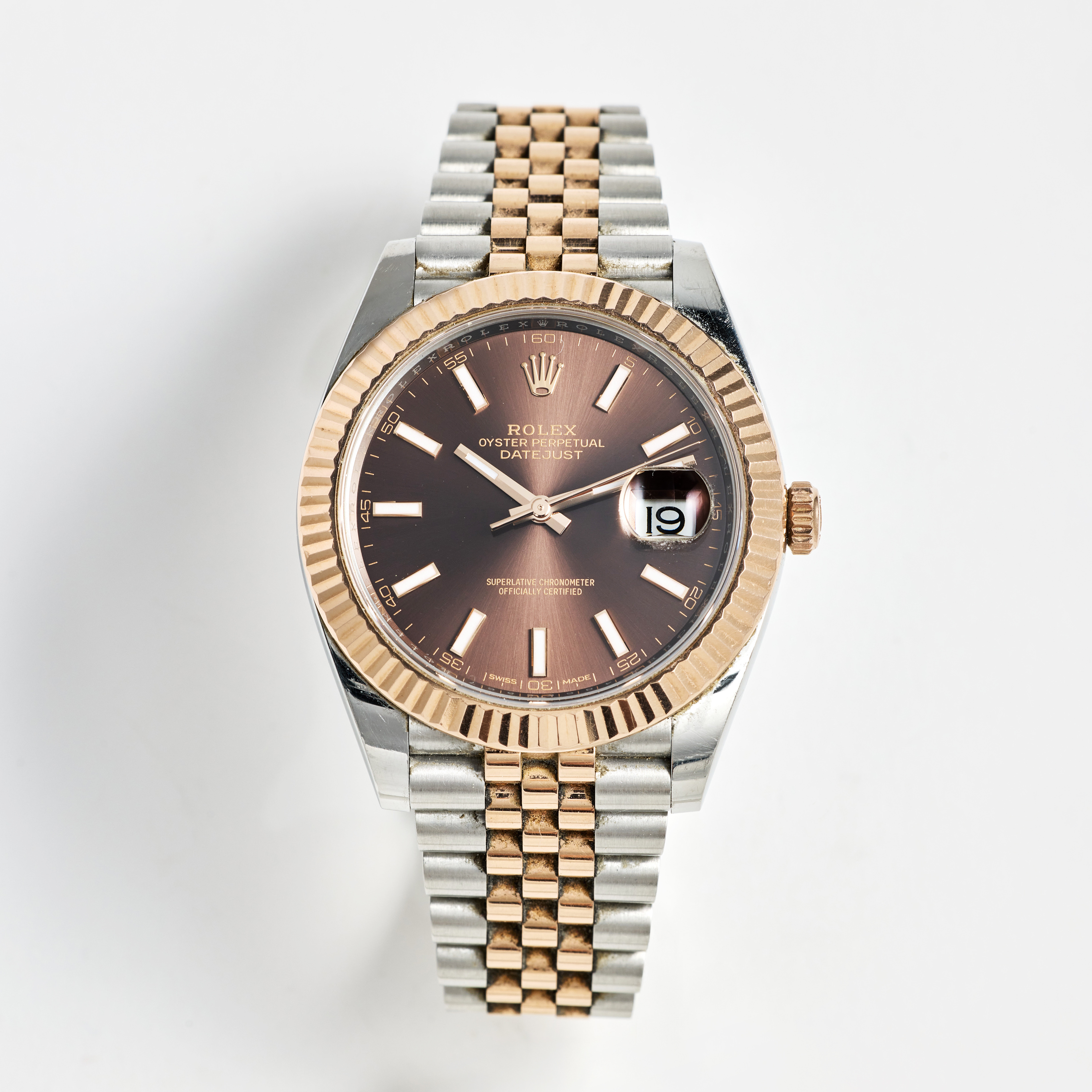 ROLEX, Oyster Perpetual, Datejust 41, Chronometer, armbandsur, 41 mm, stål/roséguld (Everose), certifikat, januari 2018.