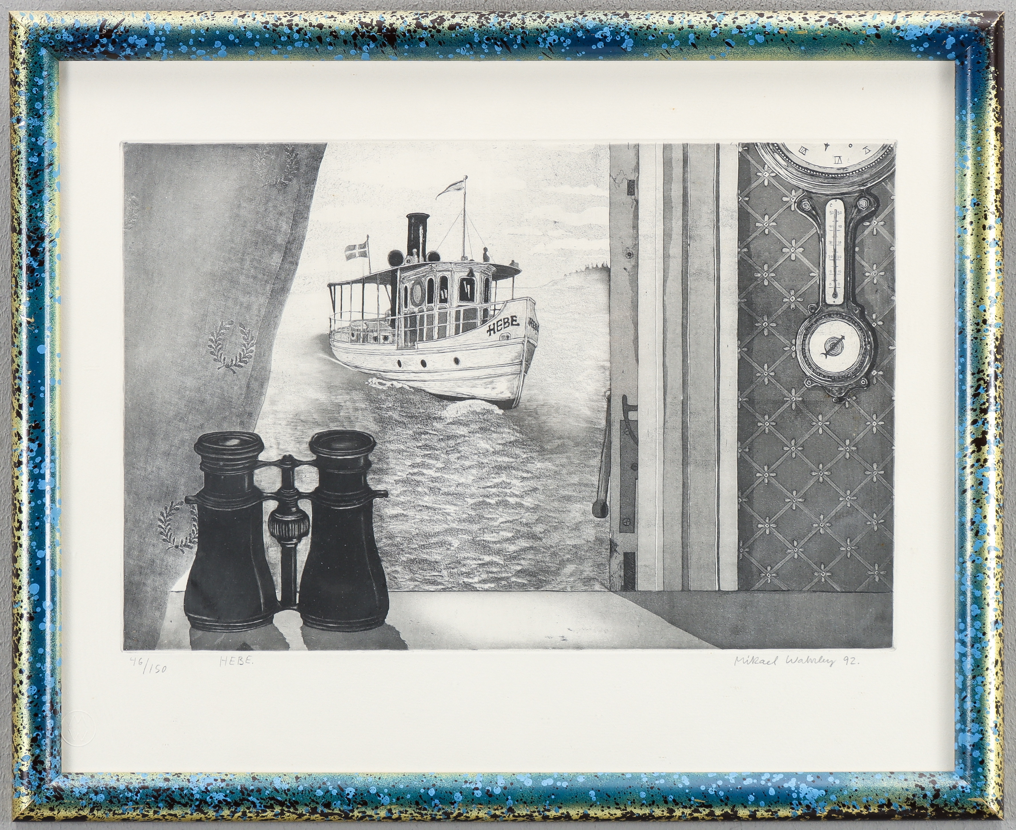 MIKAEL WAHRBY. Litografi 46/150, signerad.