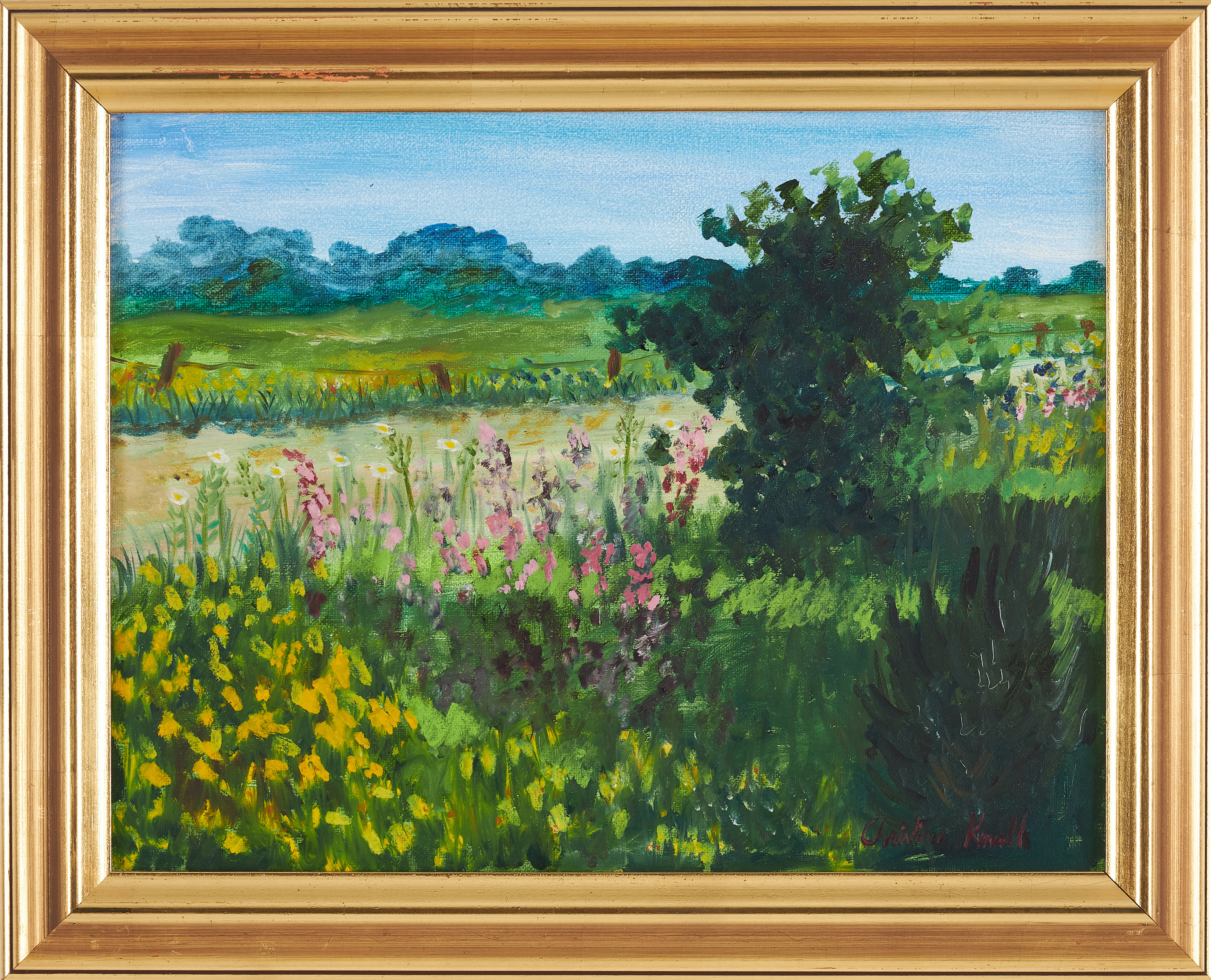 CHRISTINA KNALL. Landskapsmotiv, olja på duk, signerad.