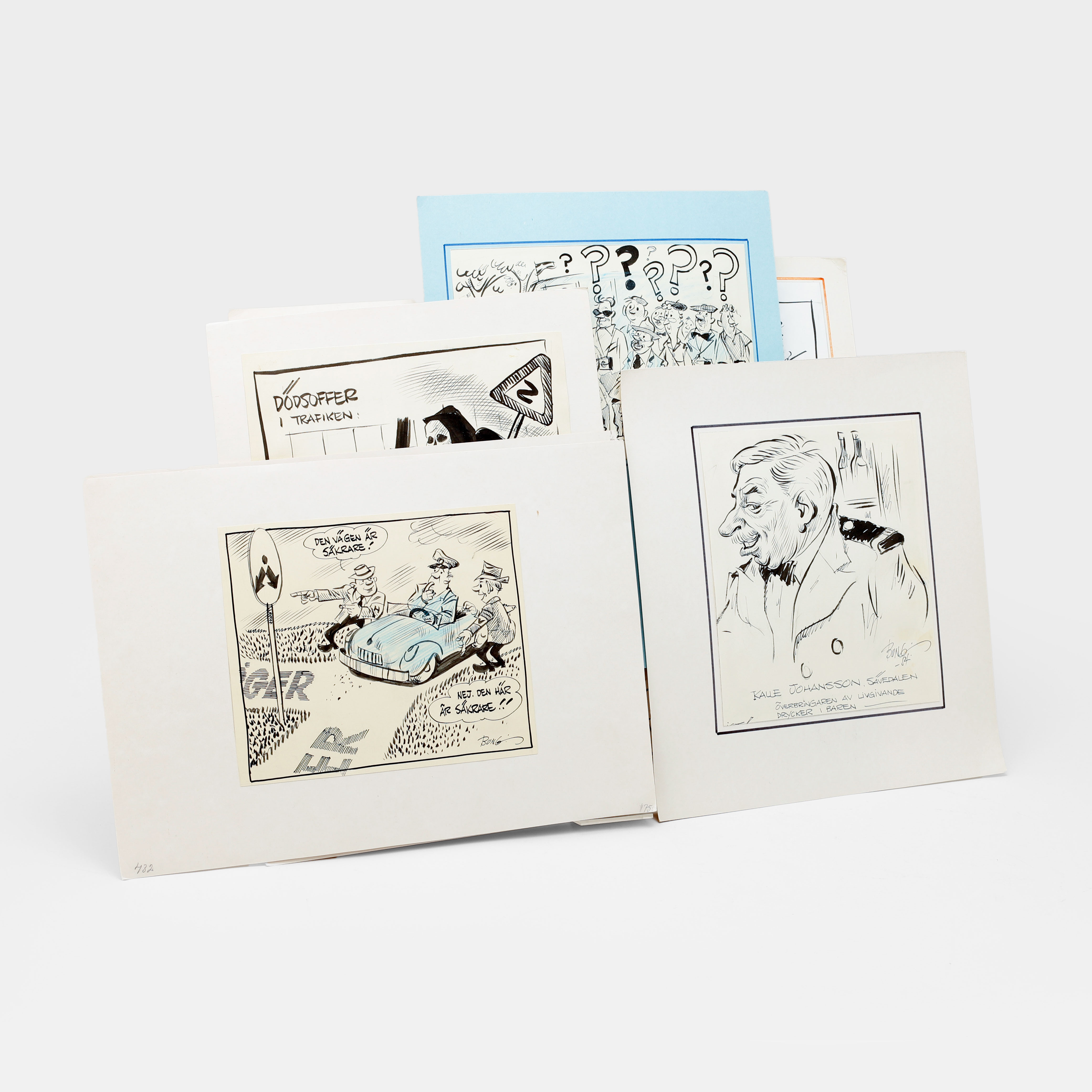 GUNNAR BONGBERG. Teckningar, 10 st, BONG.