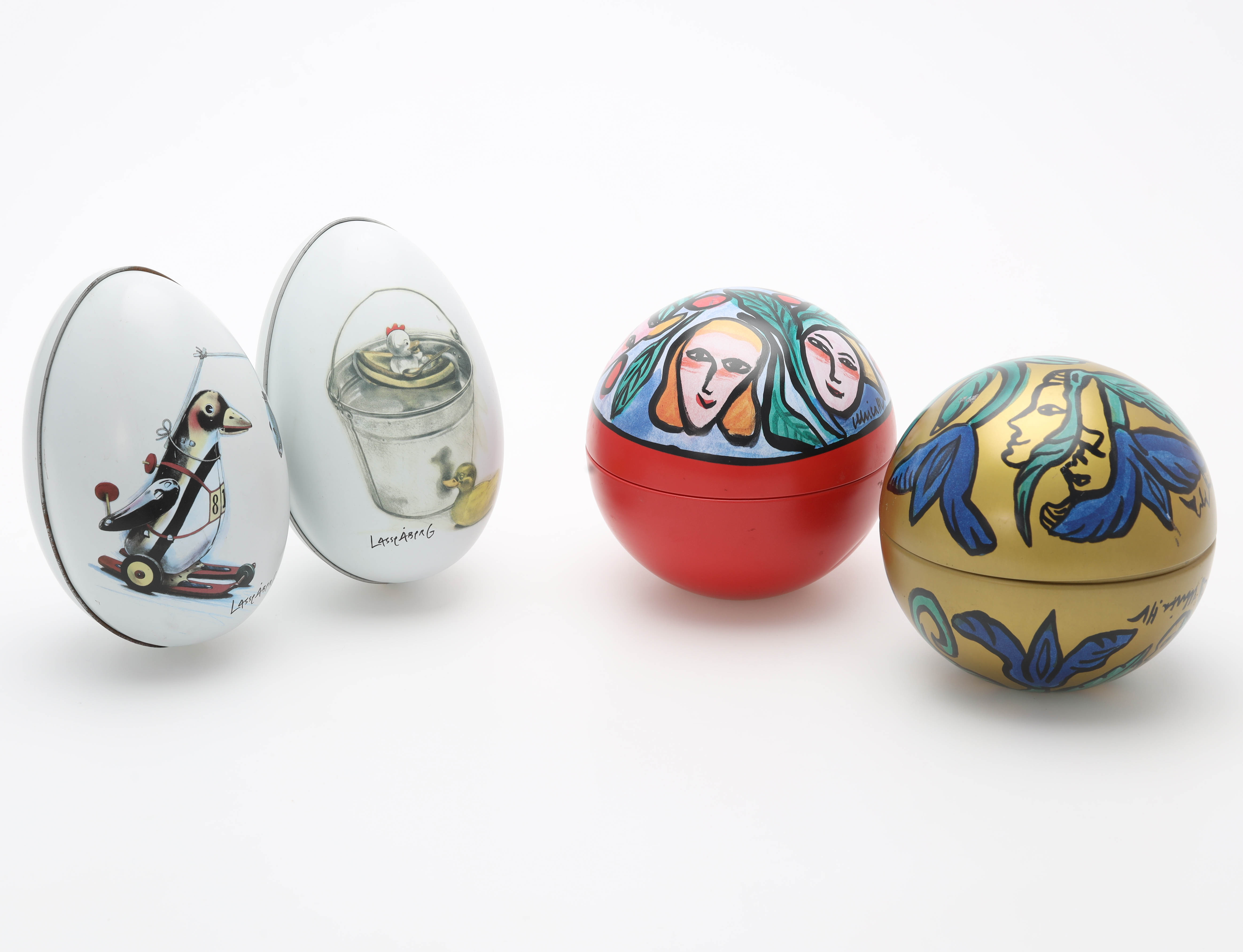 PÅSKÄGG, 4 st, litograferad plåt, Ulrica Hydman-Vallien & Lasse Åberg.