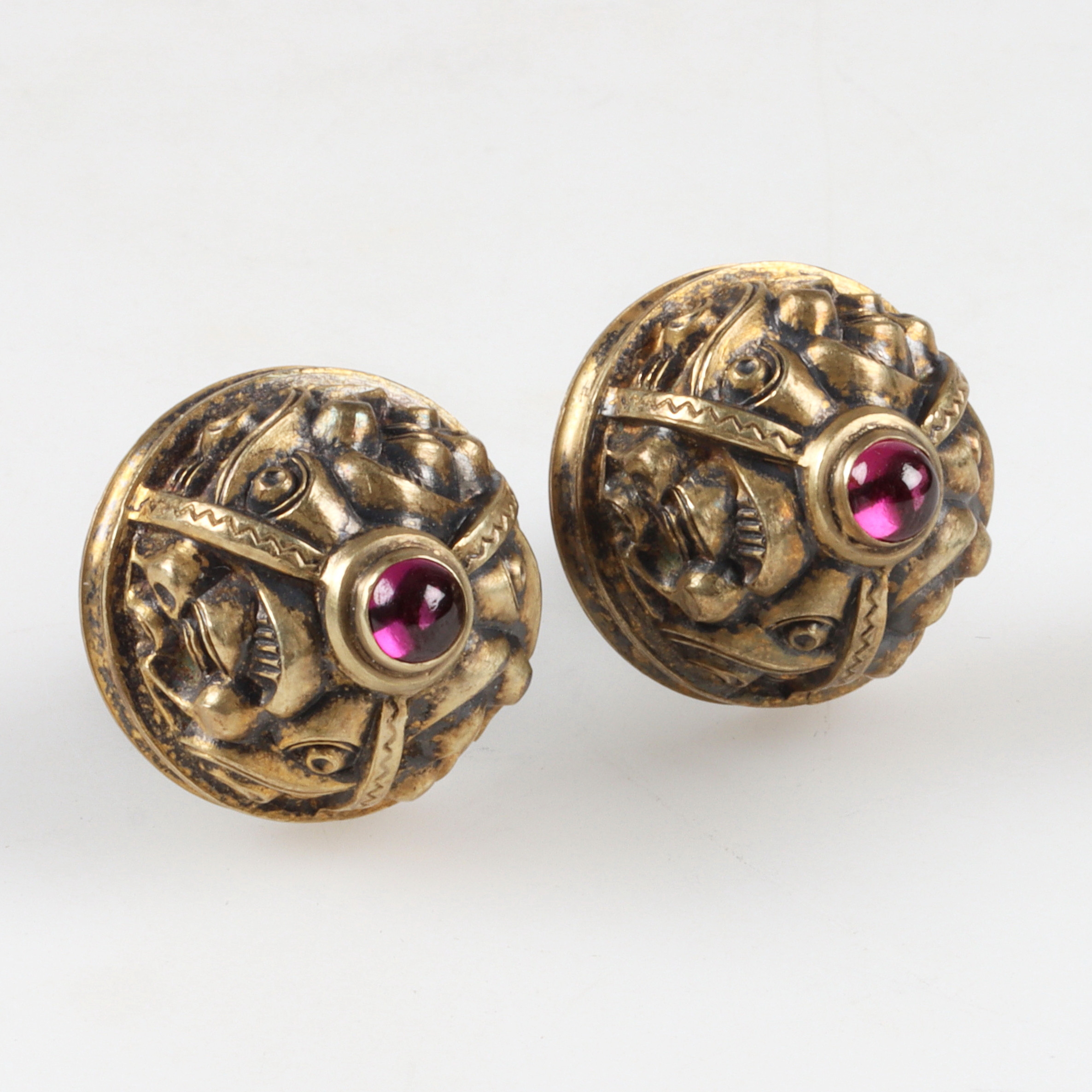 MANSCHETTKNAPPAR, 2 st, sterlingsilver, kopior från järnåldern, Högom, O. B. Öhquist, Sundsvall.