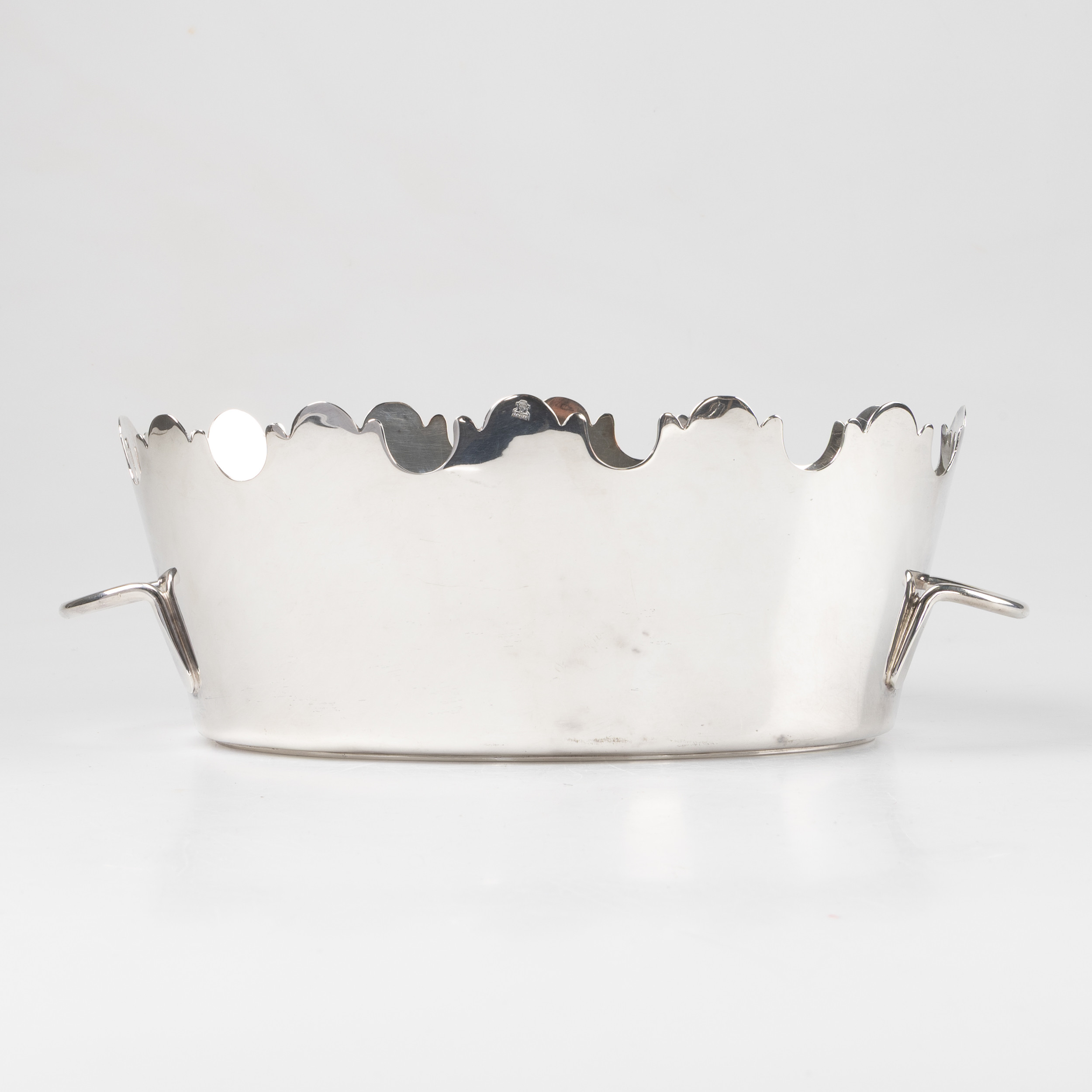 ALMAZAN, Spanien, Glassköljare i nysilver.