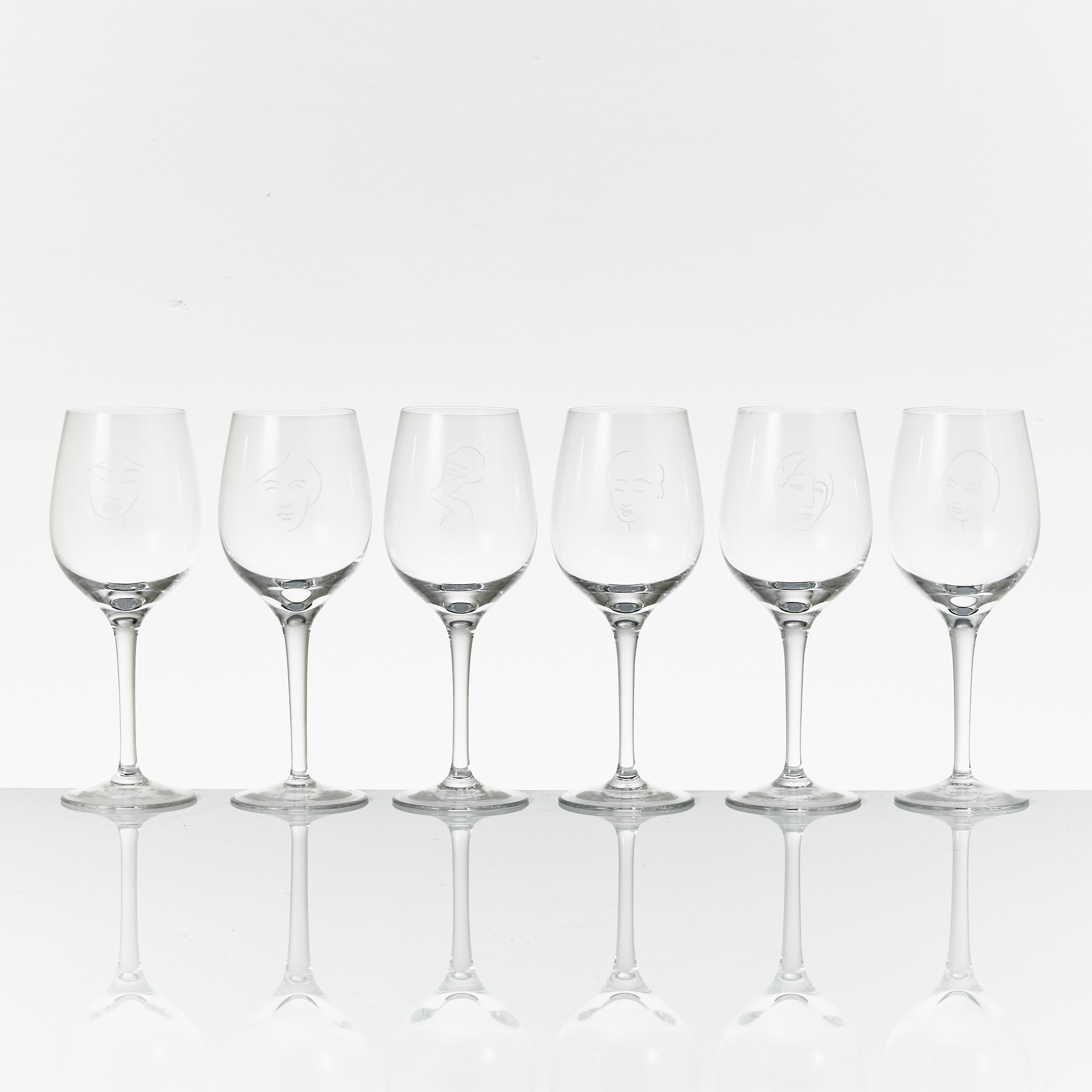 PETER DAHL. Vinglas, 6 st., signerade och numrerade 181/250.