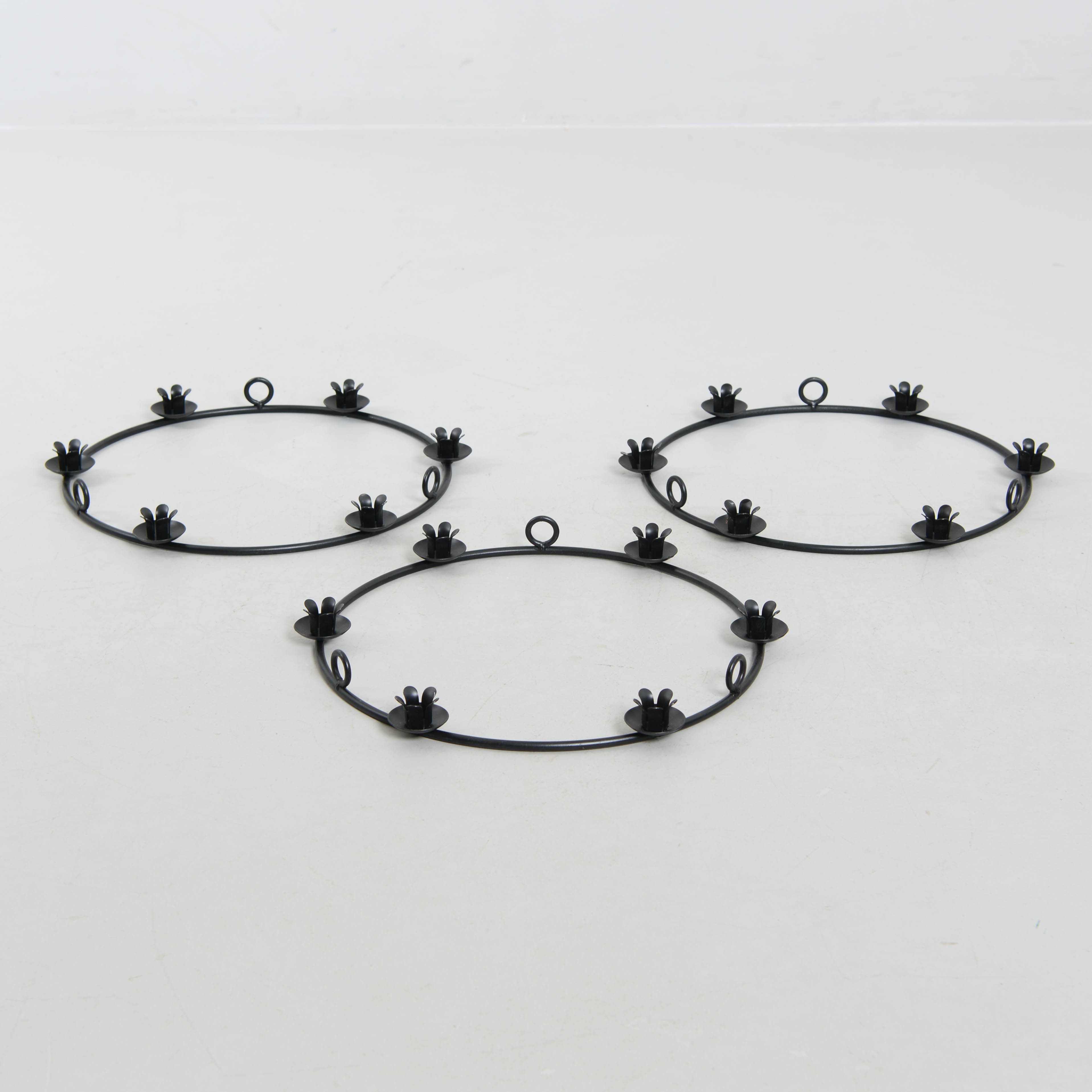 TAKHÄNGDA LJUSSTAKAR, 3 st, smide, 1900-talets andra del.