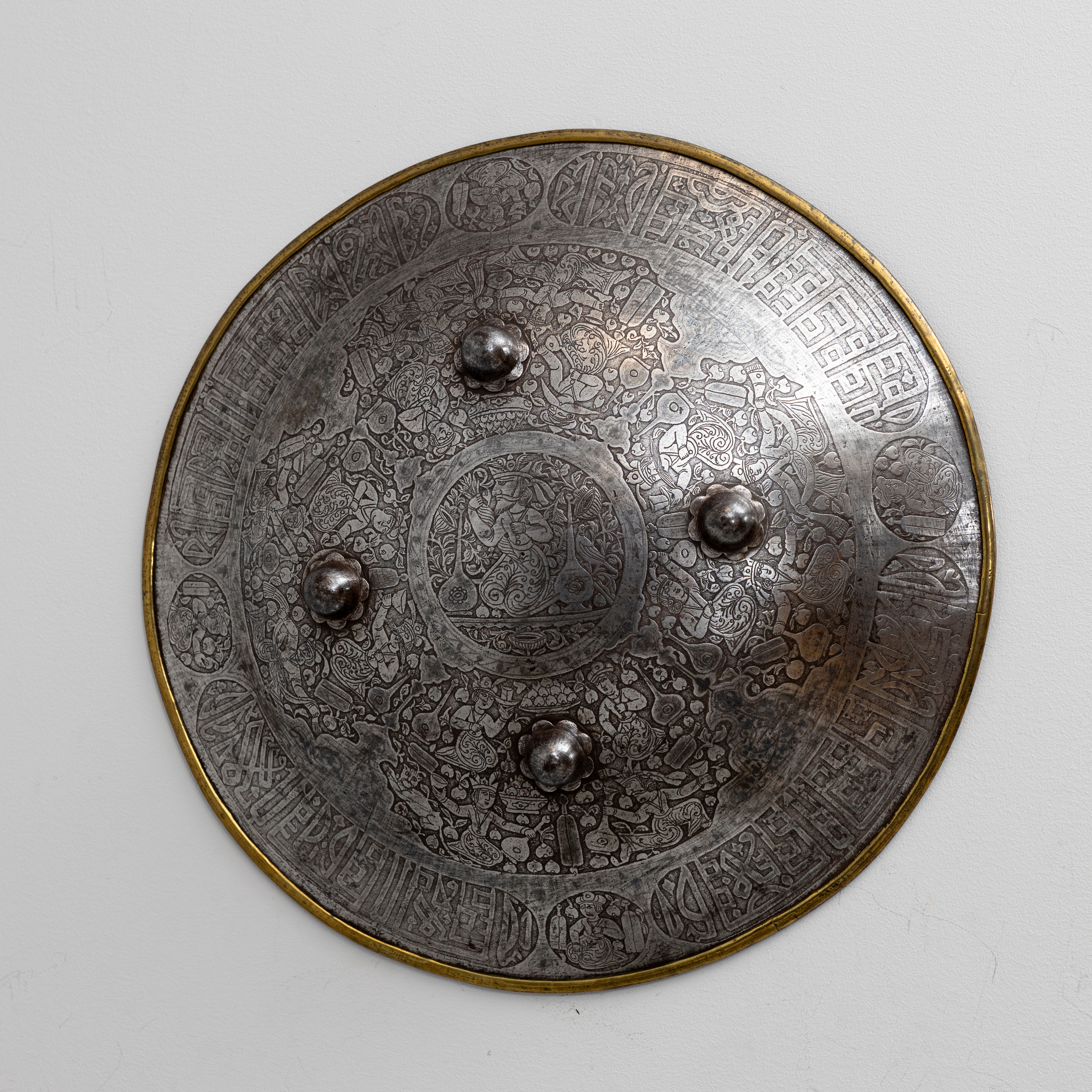SKÖLD, Indopersisk, stål, troligen 1800-tal.