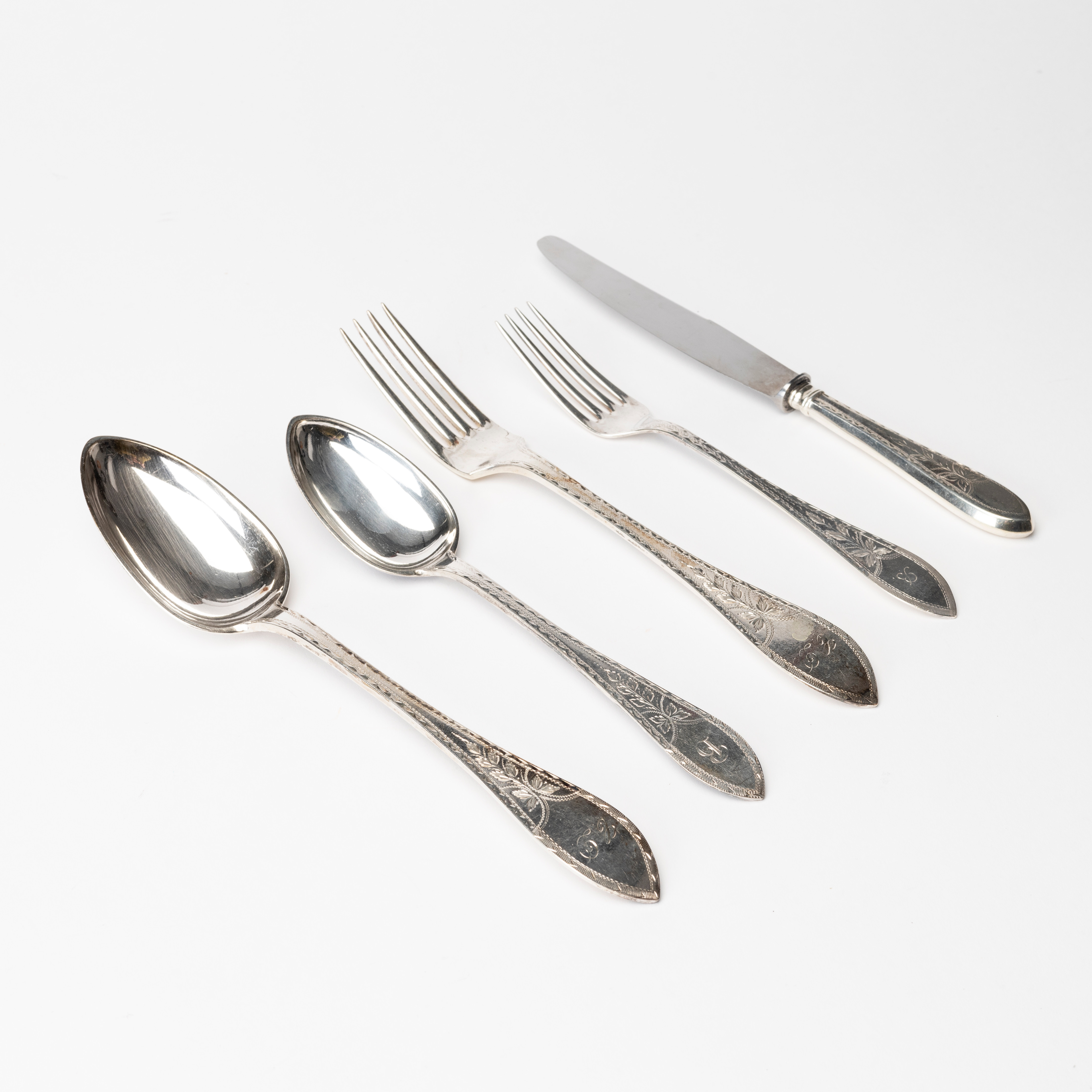 BESTICKSSERVIS, 49 delar, silver, bl.a Fritz Heimbürger Danmark.