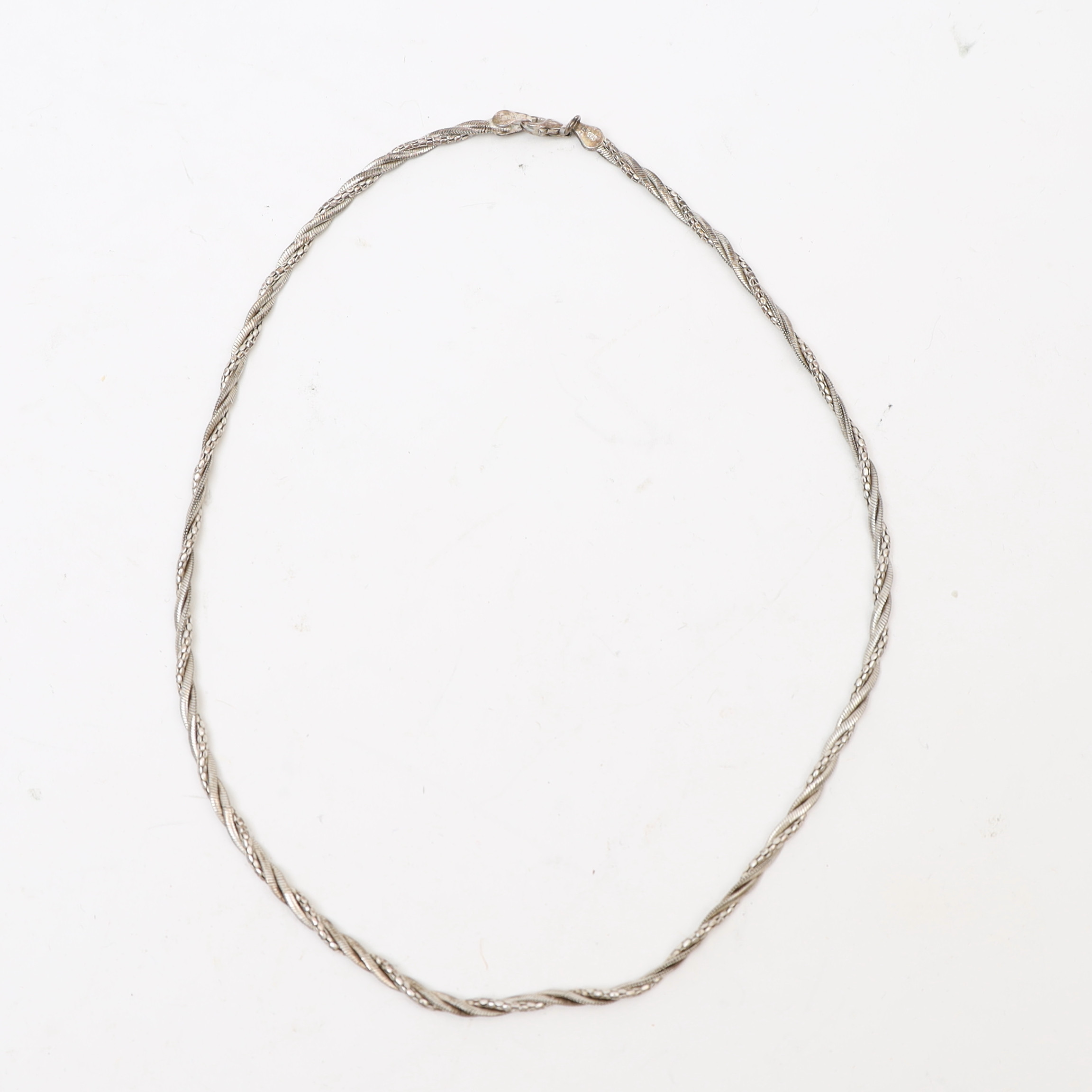HALSBAND, sterlingsilver, tvinnad länk.
