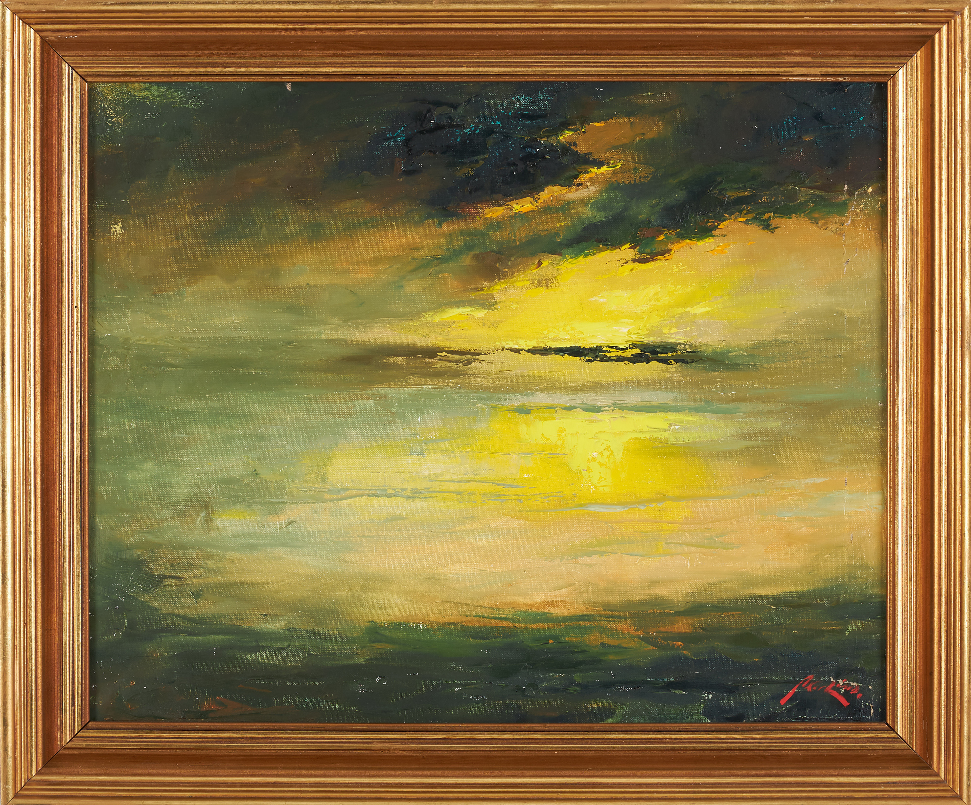 AXEL LIND. Havsmotiv, olja på duk, signerad.