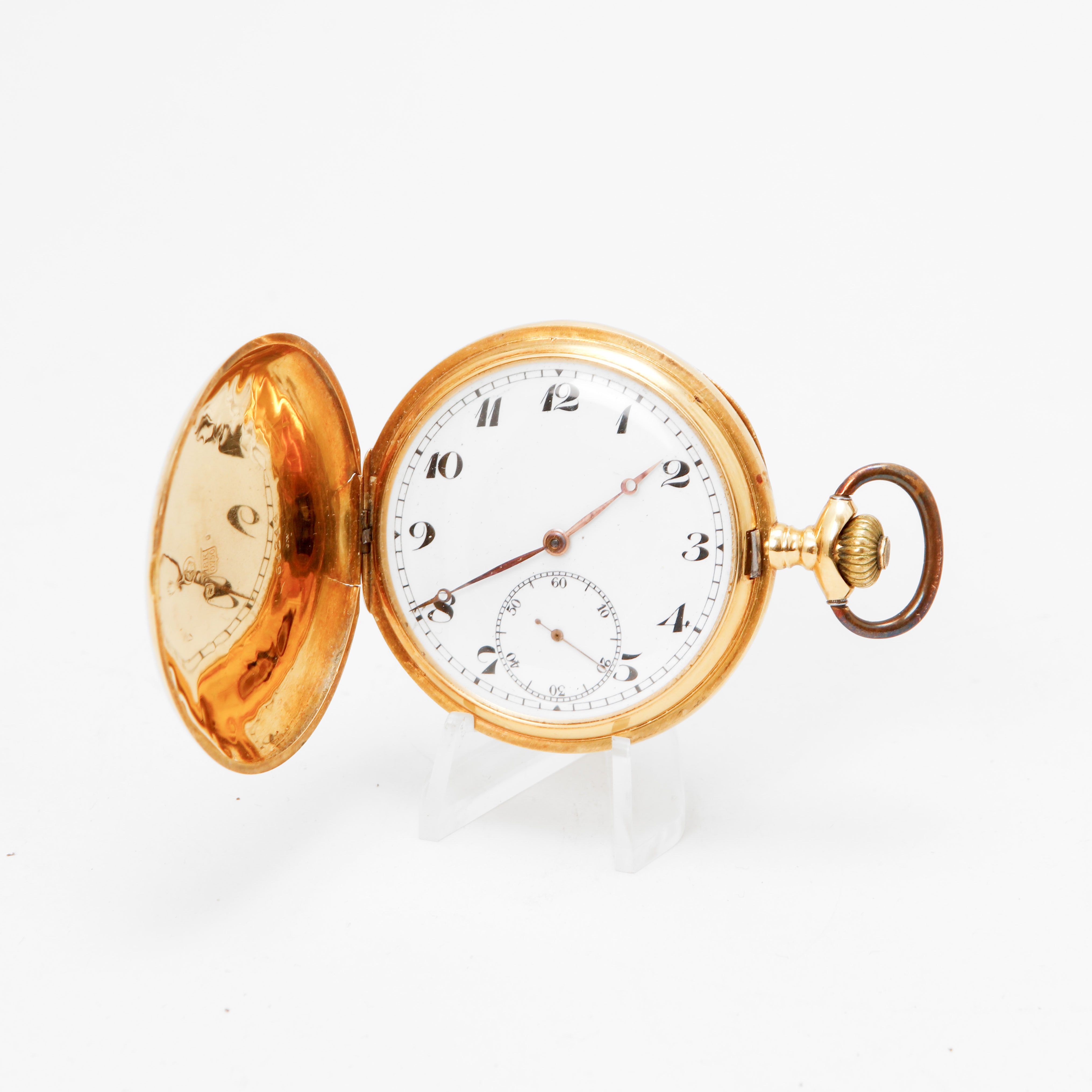 FICKUR, 18k guld, savonett, Schweiz 1900-talets början. Totalvikt ca 93,2 g.